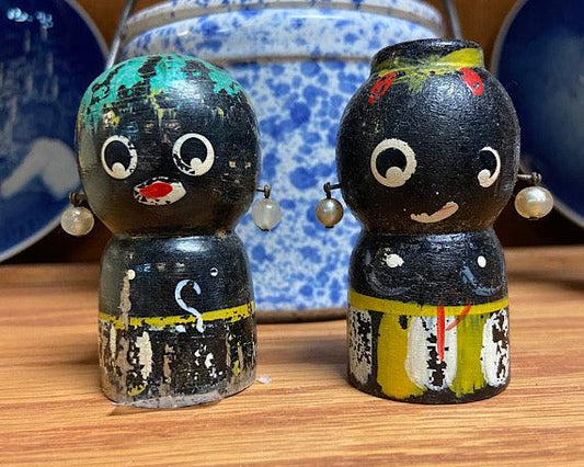 African King & Queen Salt & Pepper Set -Located at Funkyhouse Vintage Antique Store, Weiser Idaho