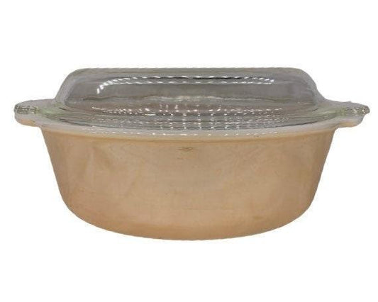 Anchor Hocking Fire King Peach Luster Casserole Dish With Lid, Oval Vintage Baking Dish Number 467 -Located at Funkyhouse Vintage Antique Store, Weiser Idaho