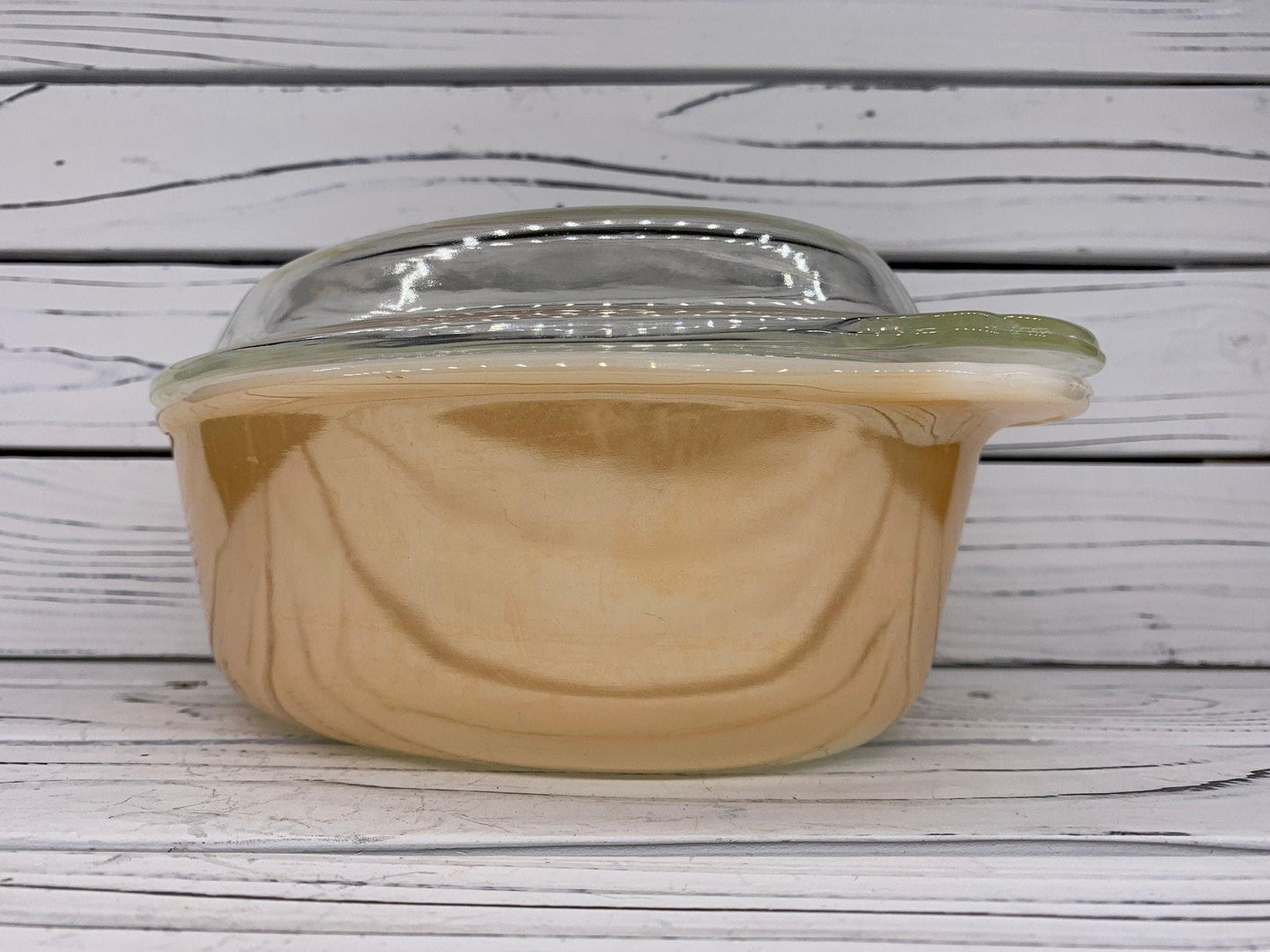 Anchor Hocking Fire King Peach Luster Casserole Dish With Lid, Oval Vintage Baking Dish Number 467 -Located at Funkyhouse Vintage Antique Store, Weiser Idaho