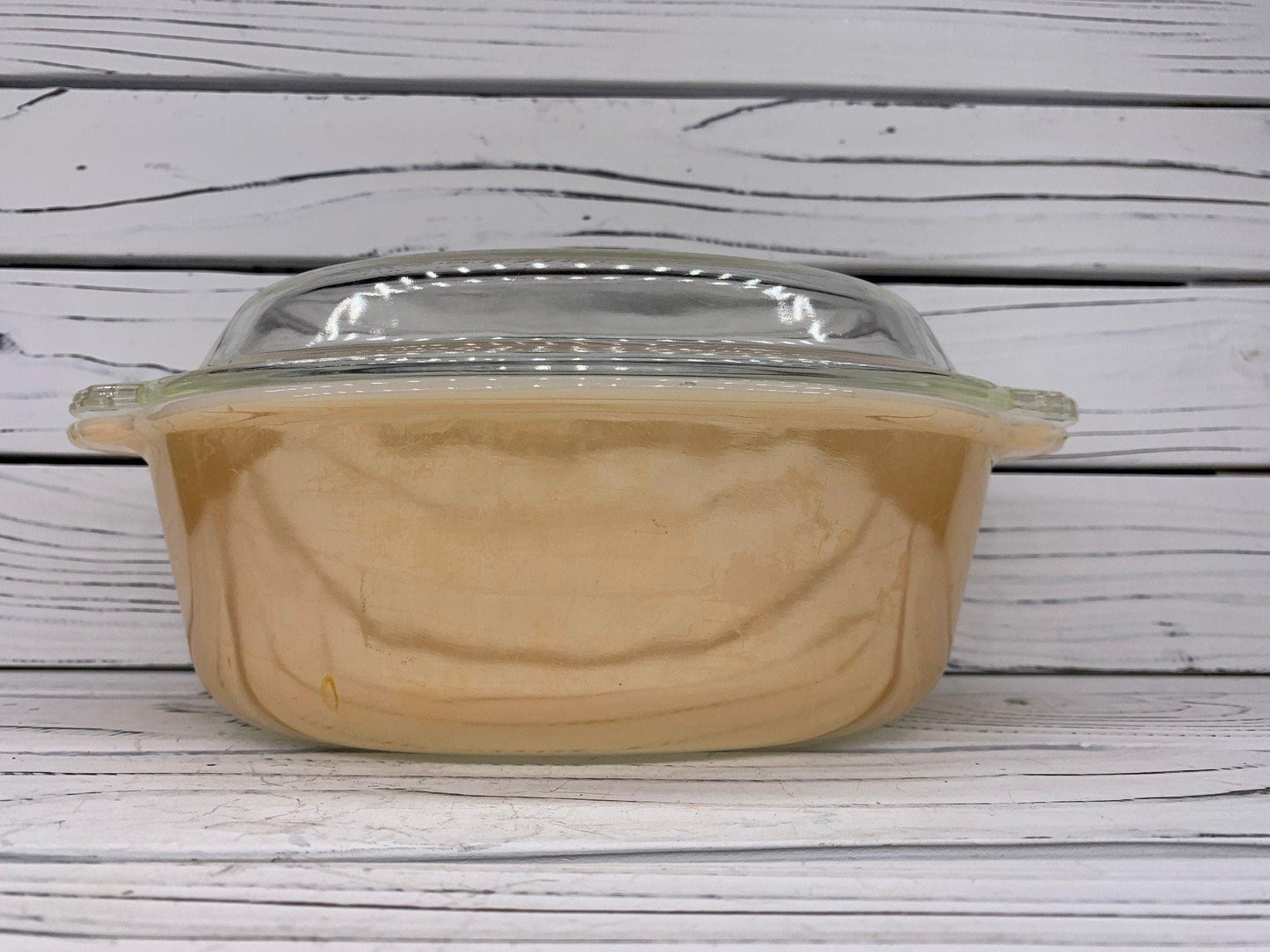 Anchor Hocking Fire King Peach Luster Casserole Dish With Lid, Oval Vintage Baking Dish Number 467 -Located at Funkyhouse Vintage Antique Store, Weiser Idaho