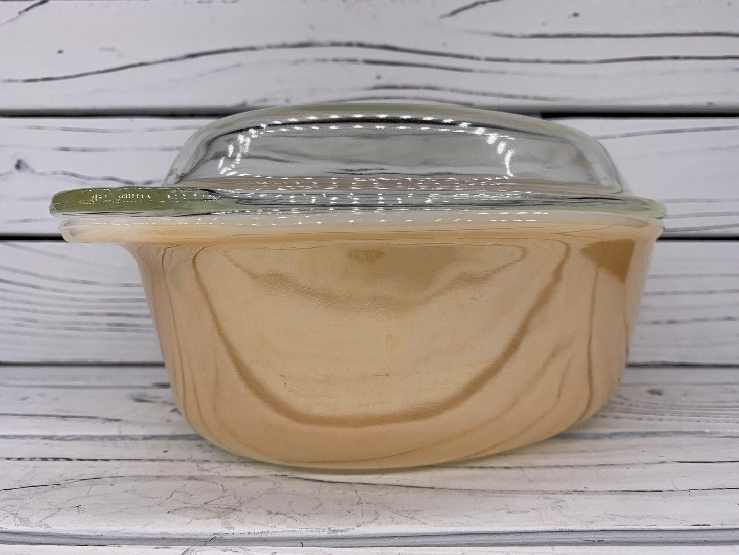 Anchor Hocking Fire King Peach Luster Casserole Dish With Lid, Oval Vintage Baking Dish Number 467 -Located at Funkyhouse Vintage Antique Store, Weiser Idaho