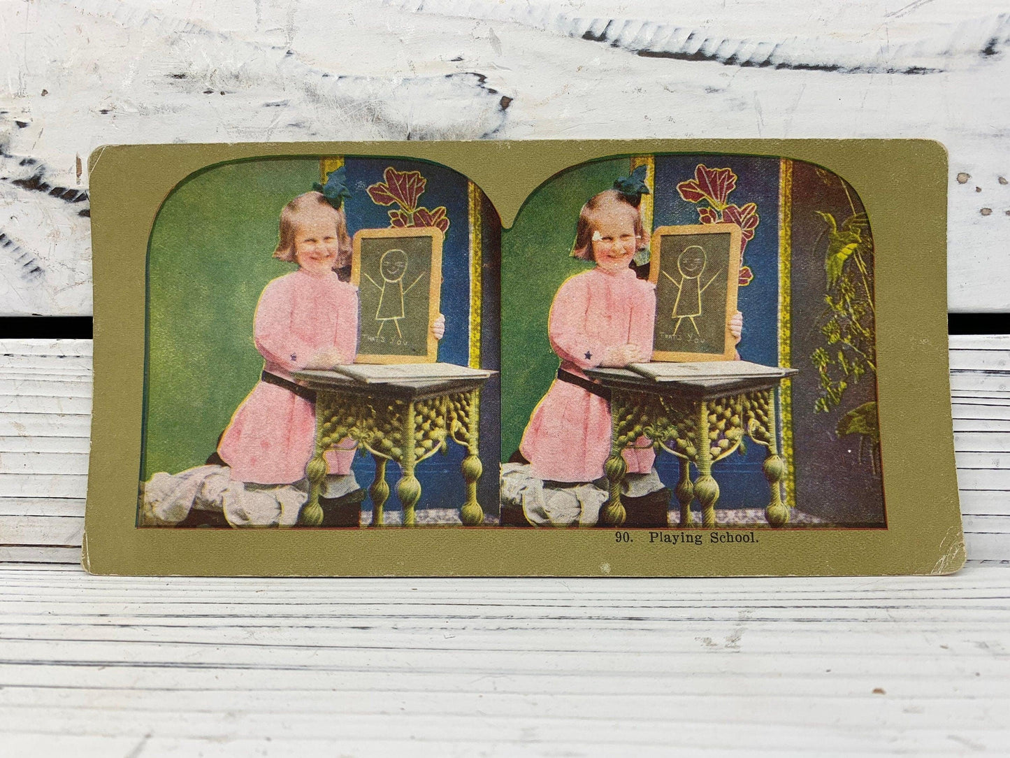 Antique Stereoscope Slides, Lot of 4 Mother Child Stereoviewer Cards, Vintage Ephemera, Scrapbooking Cards -Located at Funkyhouse Vintage Antique Store, Weiser Idaho