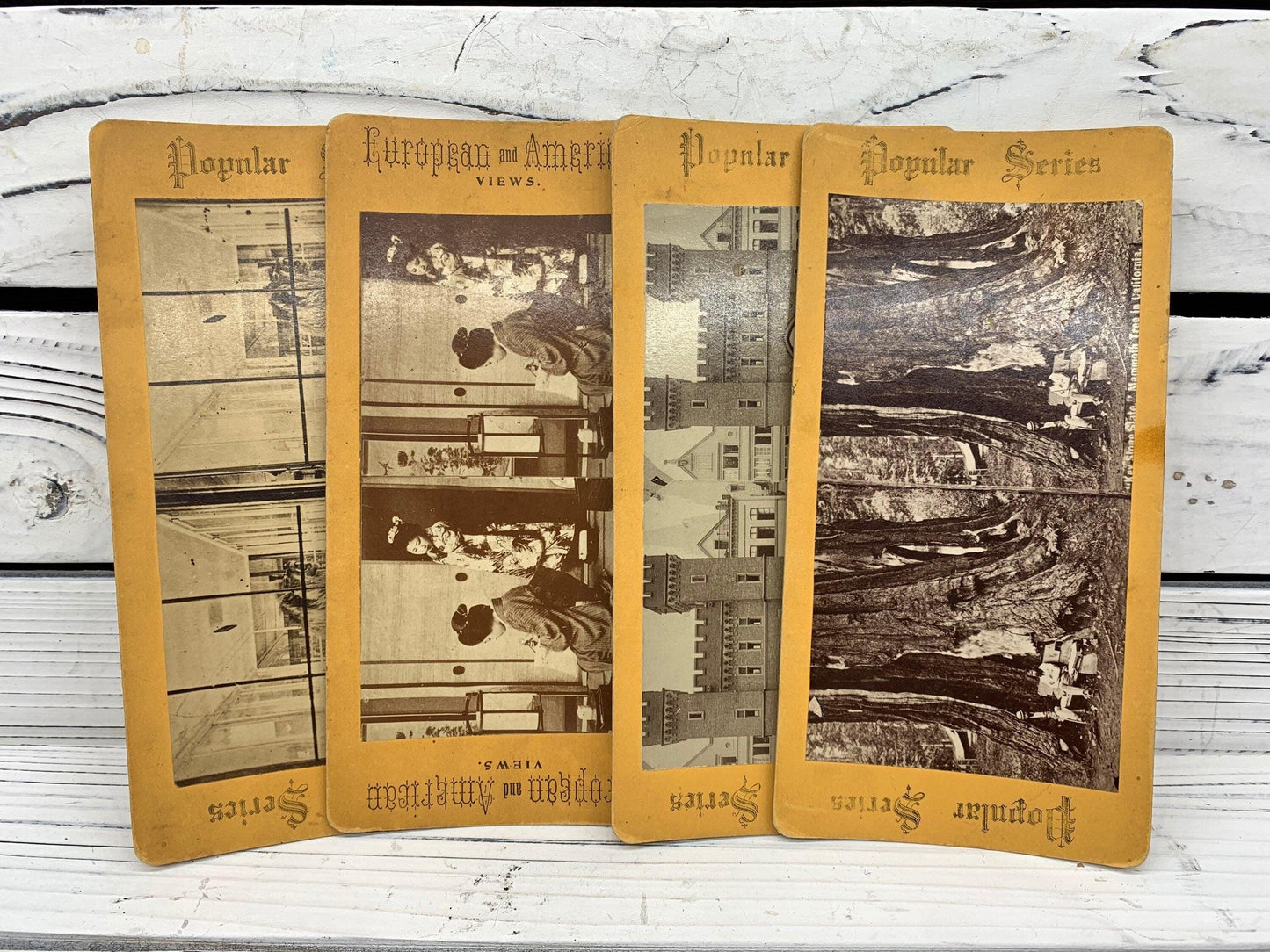 Antique Stereoscope Slides, Lot of 4 Popular Series Stereoviewer Cards, Vintage Ephemera, Scrapbooking Cards -Located at Funkyhouse Vintage Antique Store, Weiser Idaho
