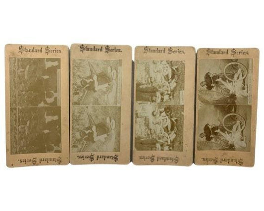 Antique Stereoscope Slides, Lot of 4 Standard Series Stereoviewer Cards, Vintage Ephemera, Scrapbooking Cards -Located at Funkyhouse Vintage Antique Store, Weiser Idaho