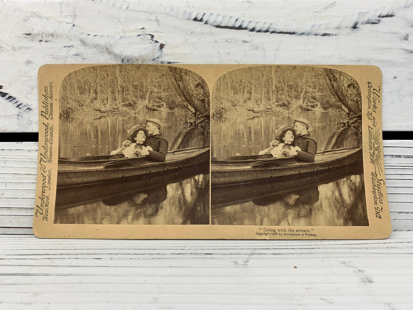 Antique Stereoscope Slides, Lot of 4 Underwood & Underwood Publishers Stereoviewer Cards, Vintage Ephemera, Scrapbooking Cards -Located at Funkyhouse Vintage Antique Store, Weiser Idaho