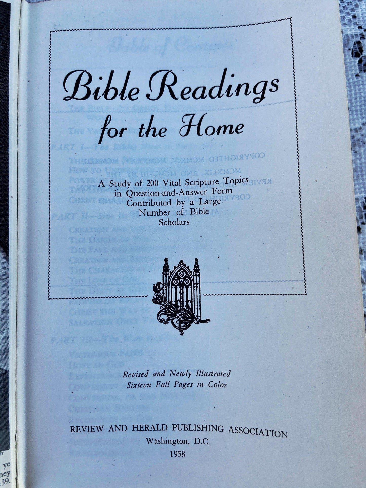 Bible Readings For The Home, Review And Harold 1958, Children’s Family Bible Book, 1958 Hardcover, Vintage Teachings -Located at Funkyhouse Vintage Antique Store, Weiser Idaho