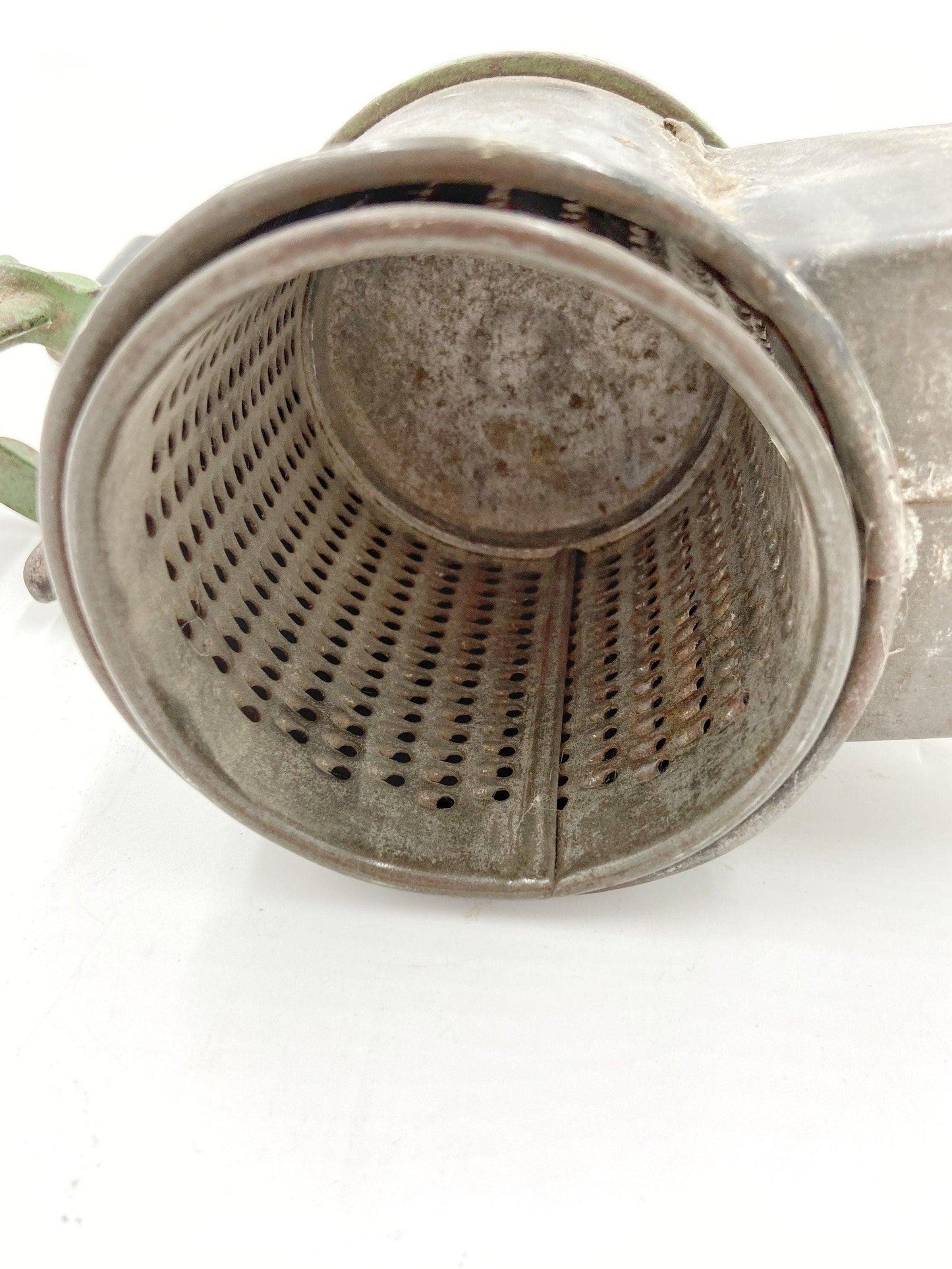 Cheese Grater By Climax, Vintage Green Aluminum Mid Century Food Shredder -Located at Funkyhouse Vintage Antique Store, Weiser Idaho