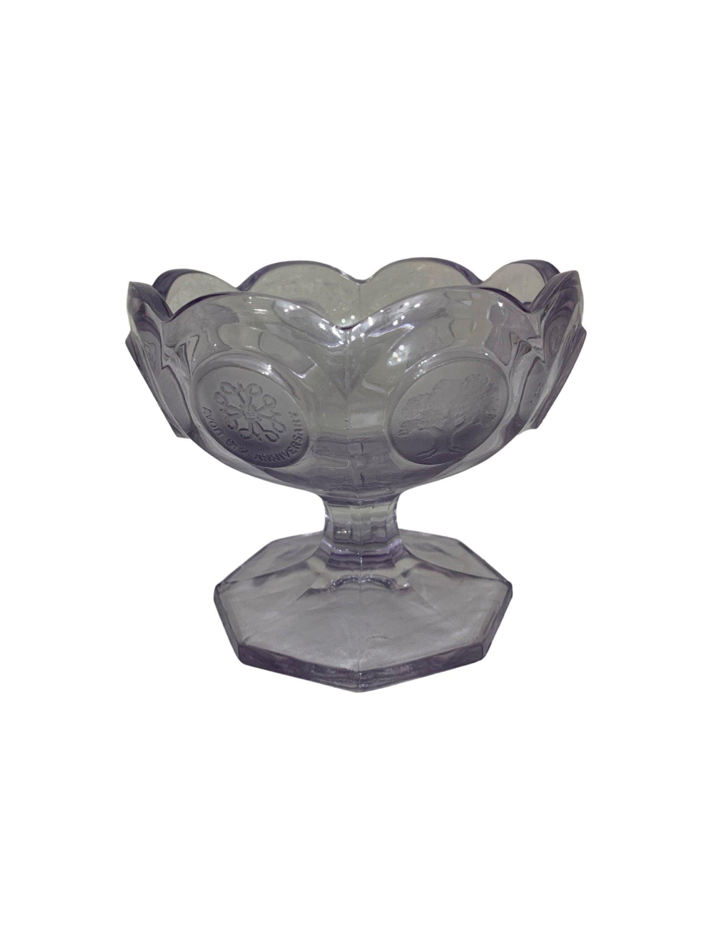 Coin Dish By Avon, Vintage Purple Glassware Candy Dish, Jewelry Bowl -Located at Funkyhouse Vintage Antique Store, Weiser Idaho