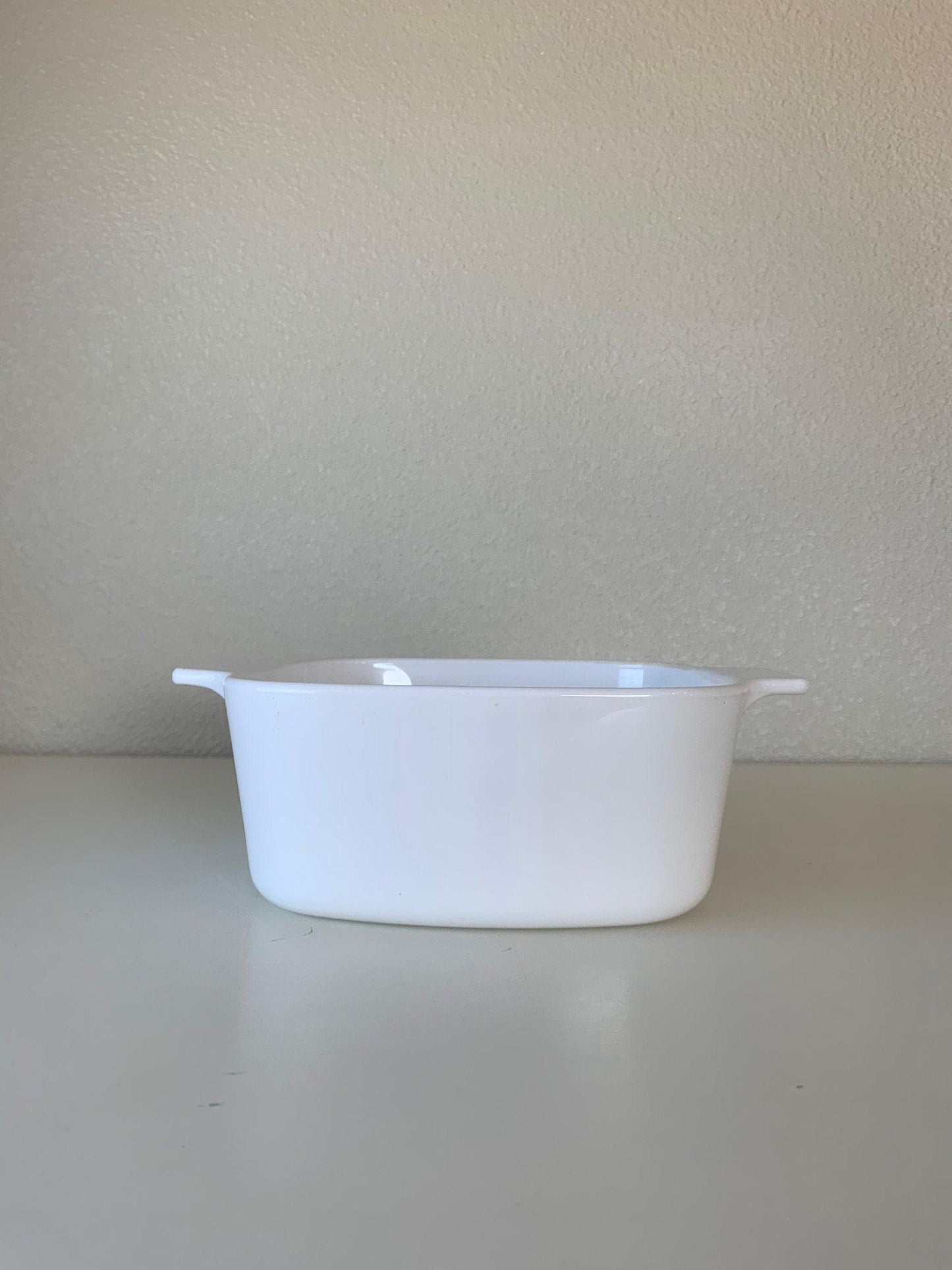 Corningware Casserole Dish, All White A - 1 1/2 - B, 1.5 Liter, Mid Century Kitchen, Country Farmhouse -Located at Funkyhouse Vintage Antique Store, Weiser Idaho