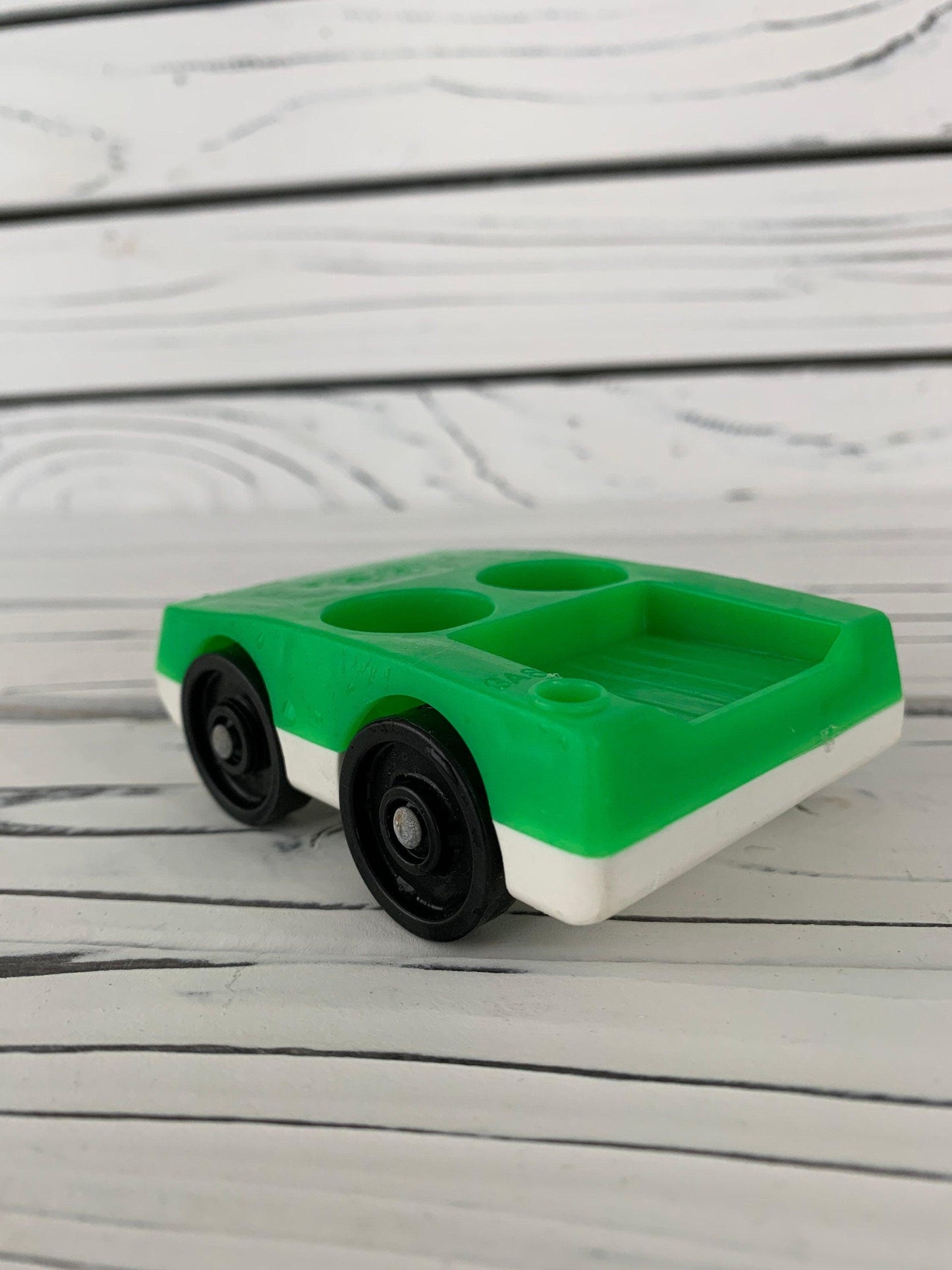 Fisher Price Car, Vintage Little People Green And White Vehicle -Located at Funkyhouse Vintage Antique Store, Weiser Idaho