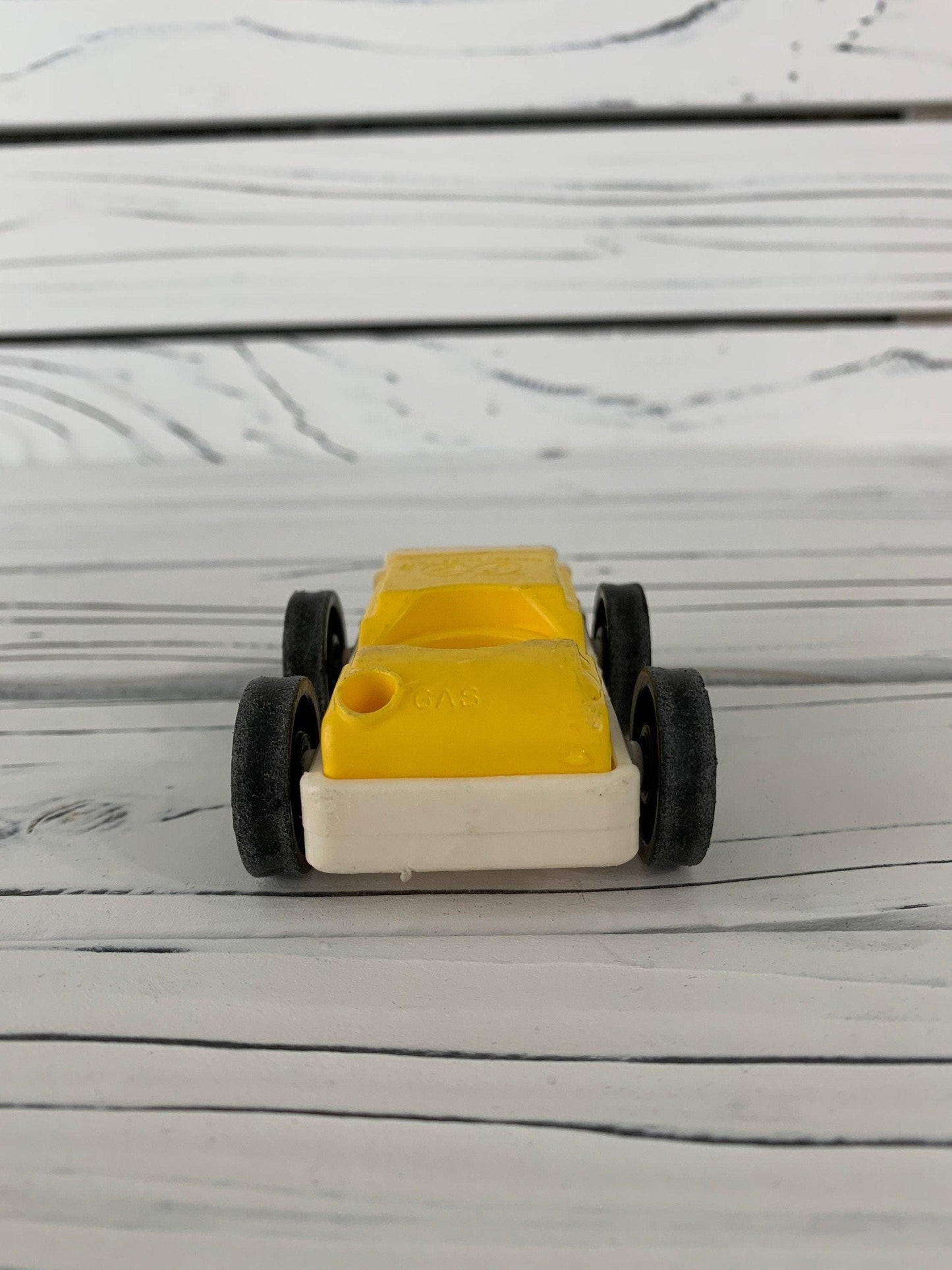 Fisher Price Car, Vintage Little People Yellow And White Vehicle -Located at Funkyhouse Vintage Antique Store, Weiser Idaho