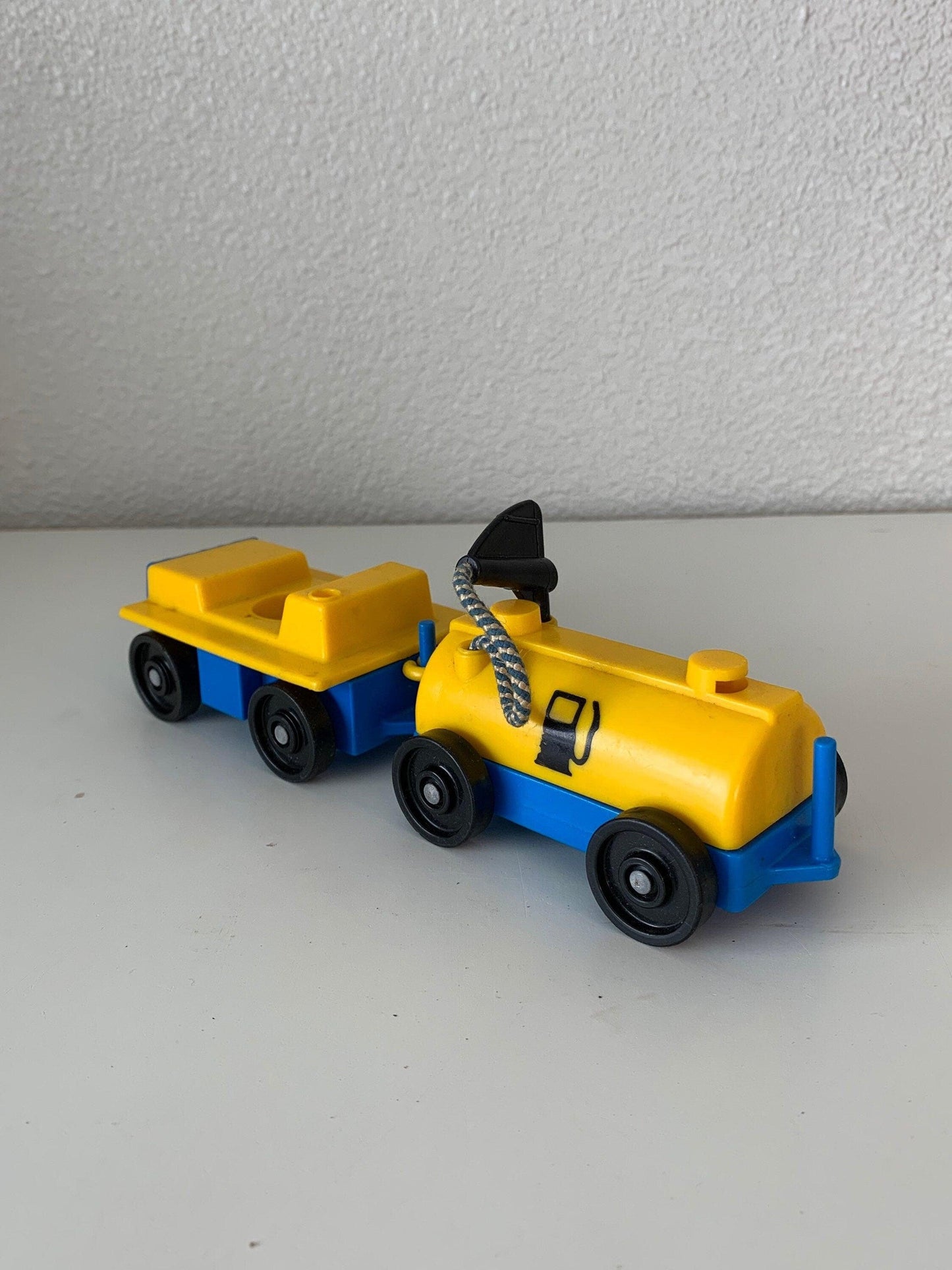 Fisher Price Jet Fuel Tank With Tow Tram, Vintage Little People Toy Car -Located at Funkyhouse Vintage Antique Store, Weiser Idaho