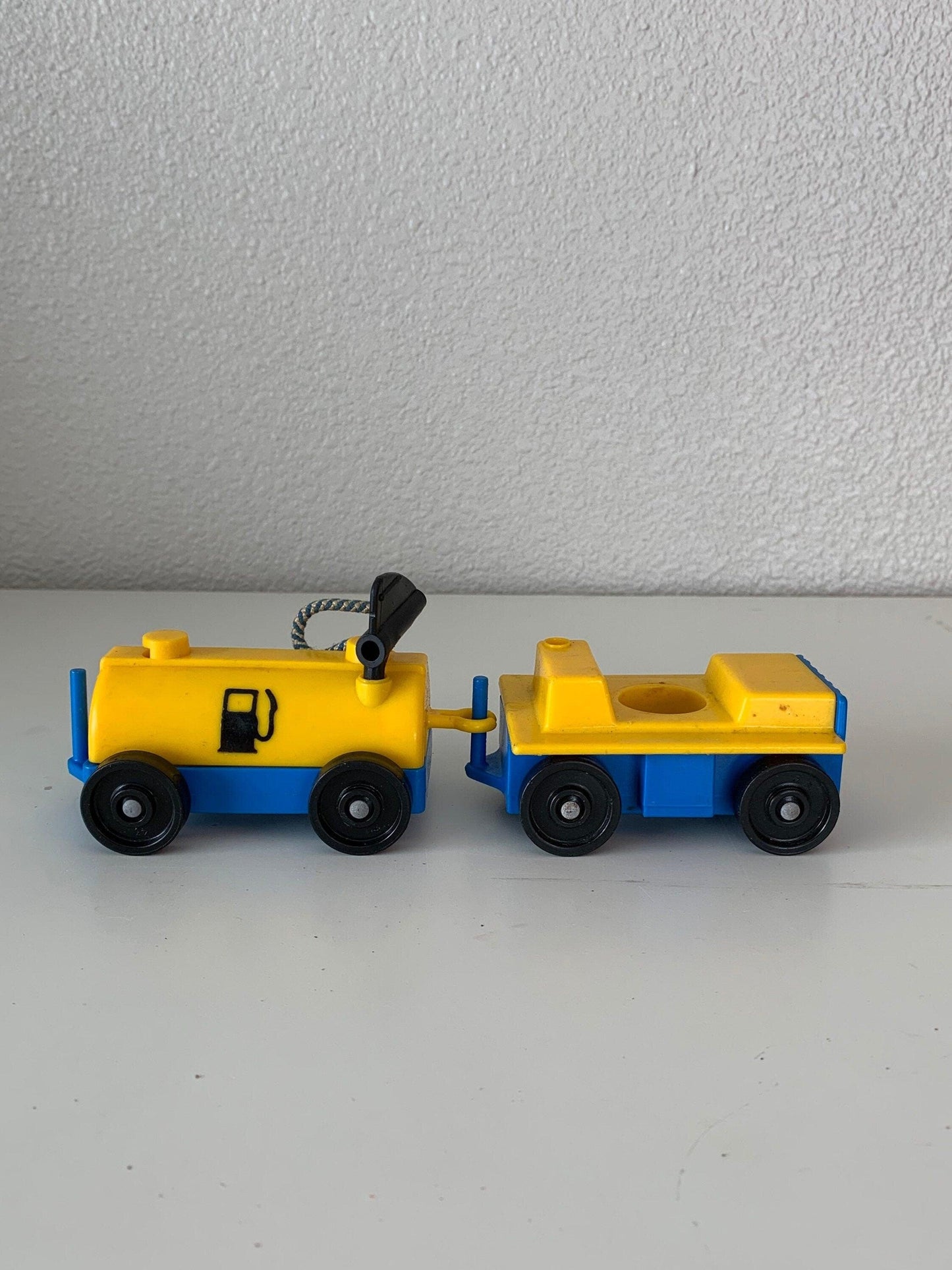 Fisher Price Jet Fuel Tank With Tow Tram, Vintage Little People Toy Car -Located at Funkyhouse Vintage Antique Store, Weiser Idaho