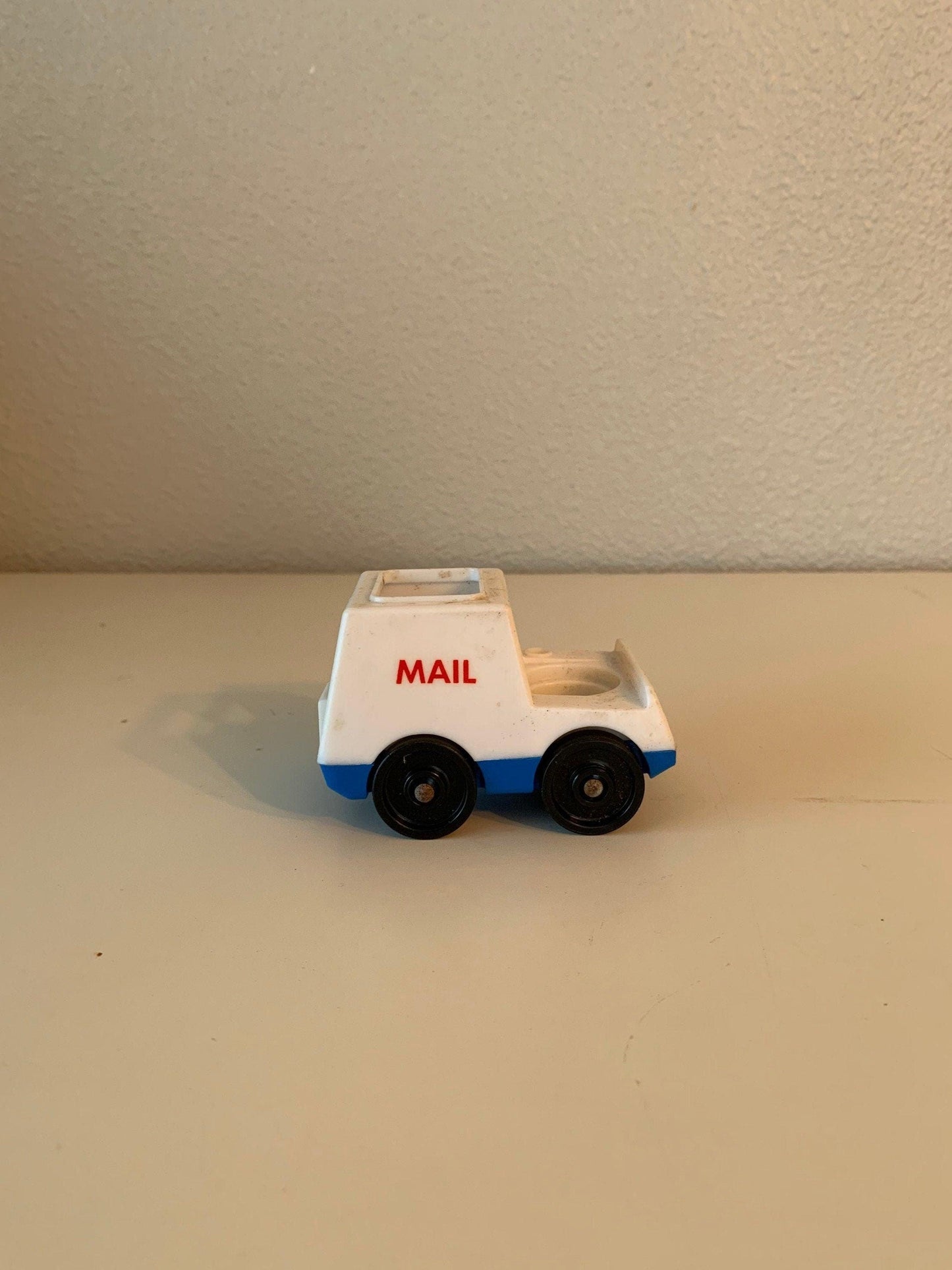 Fisher Price Mail Truck, Vintage Little People White and Blue Mail Van or Car -Located at Funkyhouse Vintage Antique Store, Weiser Idaho