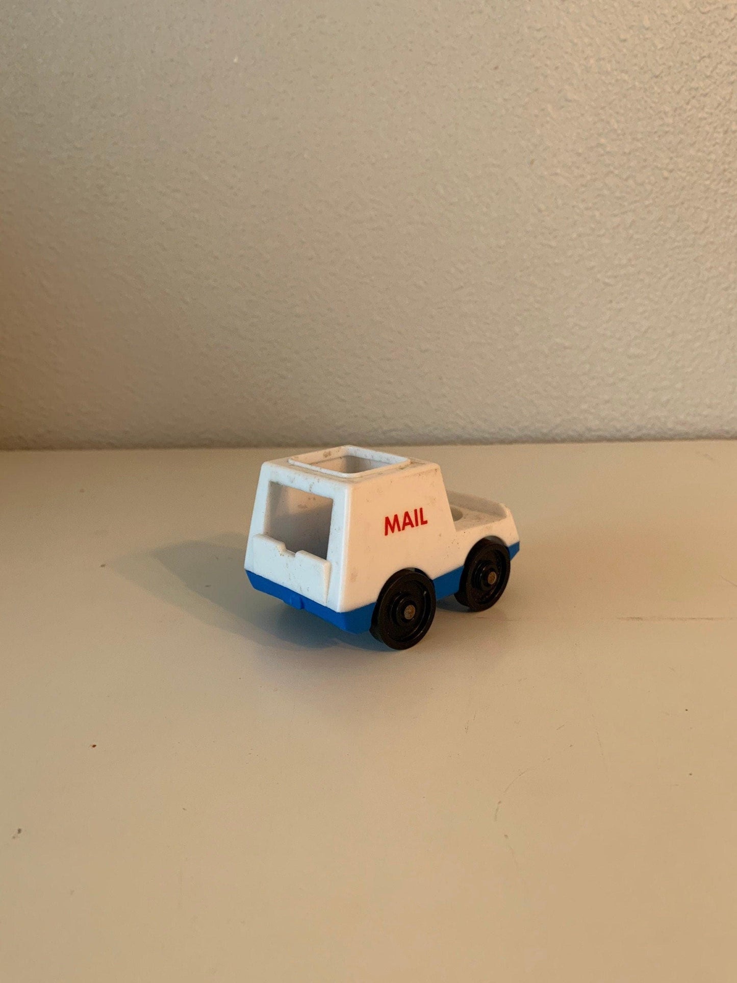 Fisher Price Mail Truck, Vintage Little People White and Blue Mail Van or Car -Located at Funkyhouse Vintage Antique Store, Weiser Idaho