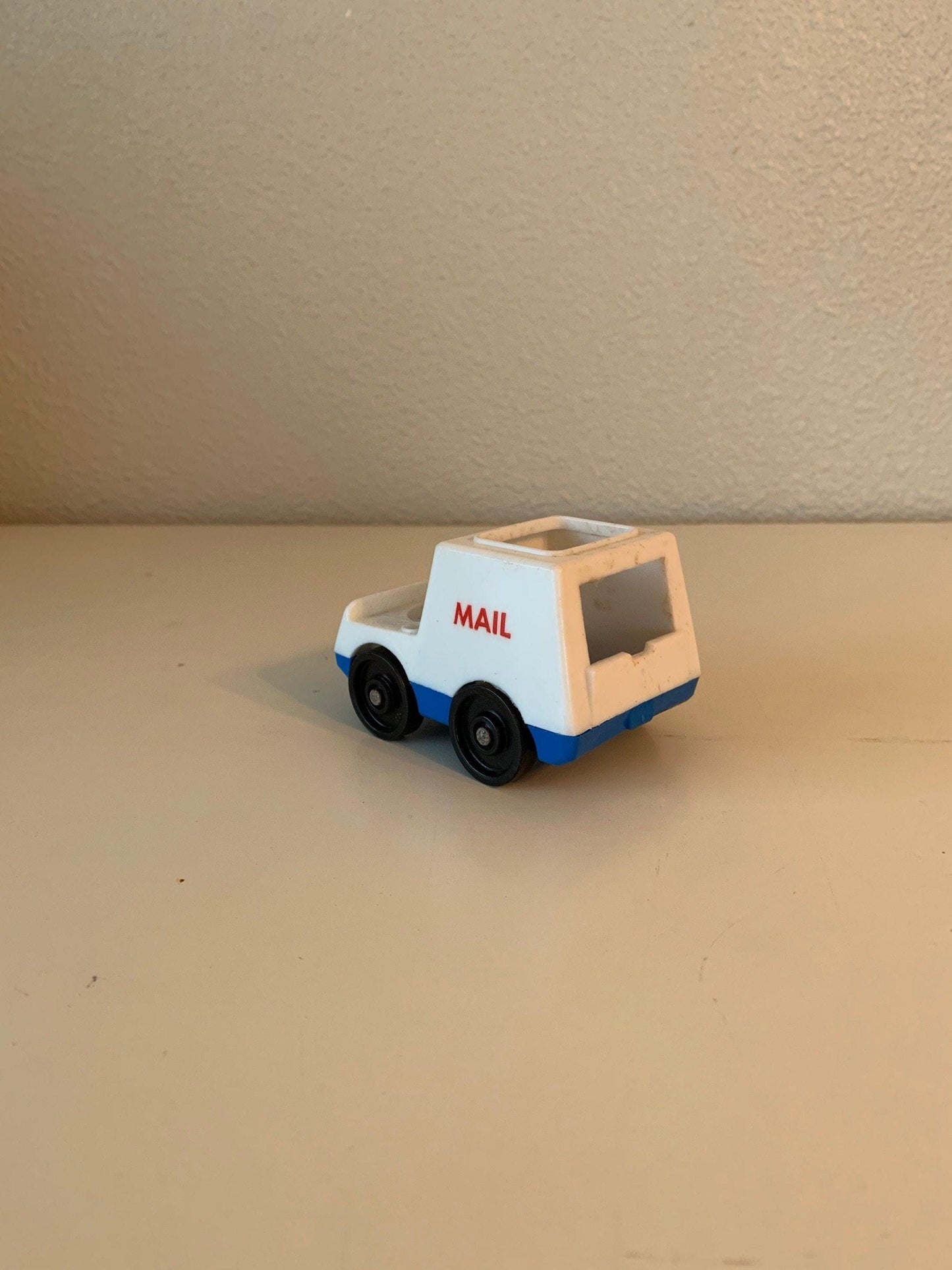 Fisher Price Mail Truck, Vintage Little People White and Blue Mail Van or Car -Located at Funkyhouse Vintage Antique Store, Weiser Idaho