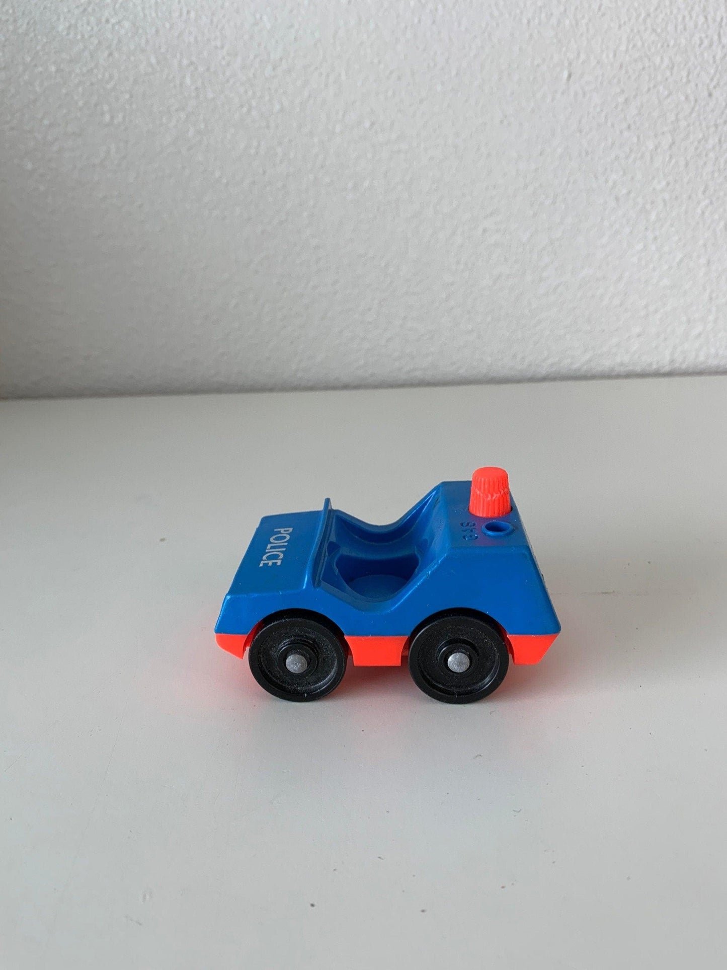 Fisher Price Police Car, Vintage Little People Blue Toy Cop Vehicle -Located at Funkyhouse Vintage Antique Store, Weiser Idaho
