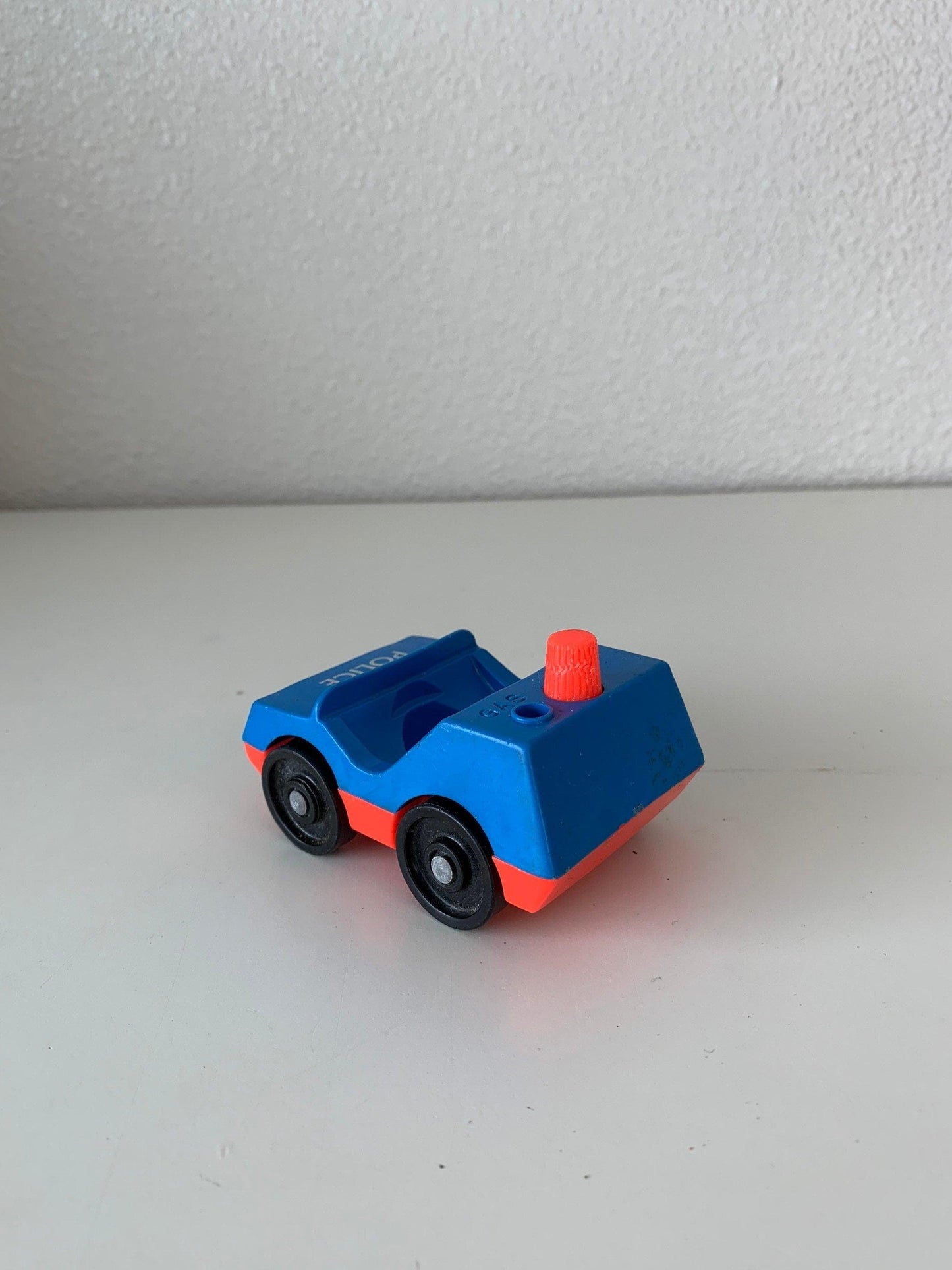 Fisher Price Police Car, Vintage Little People Blue Toy Cop Vehicle -Located at Funkyhouse Vintage Antique Store, Weiser Idaho
