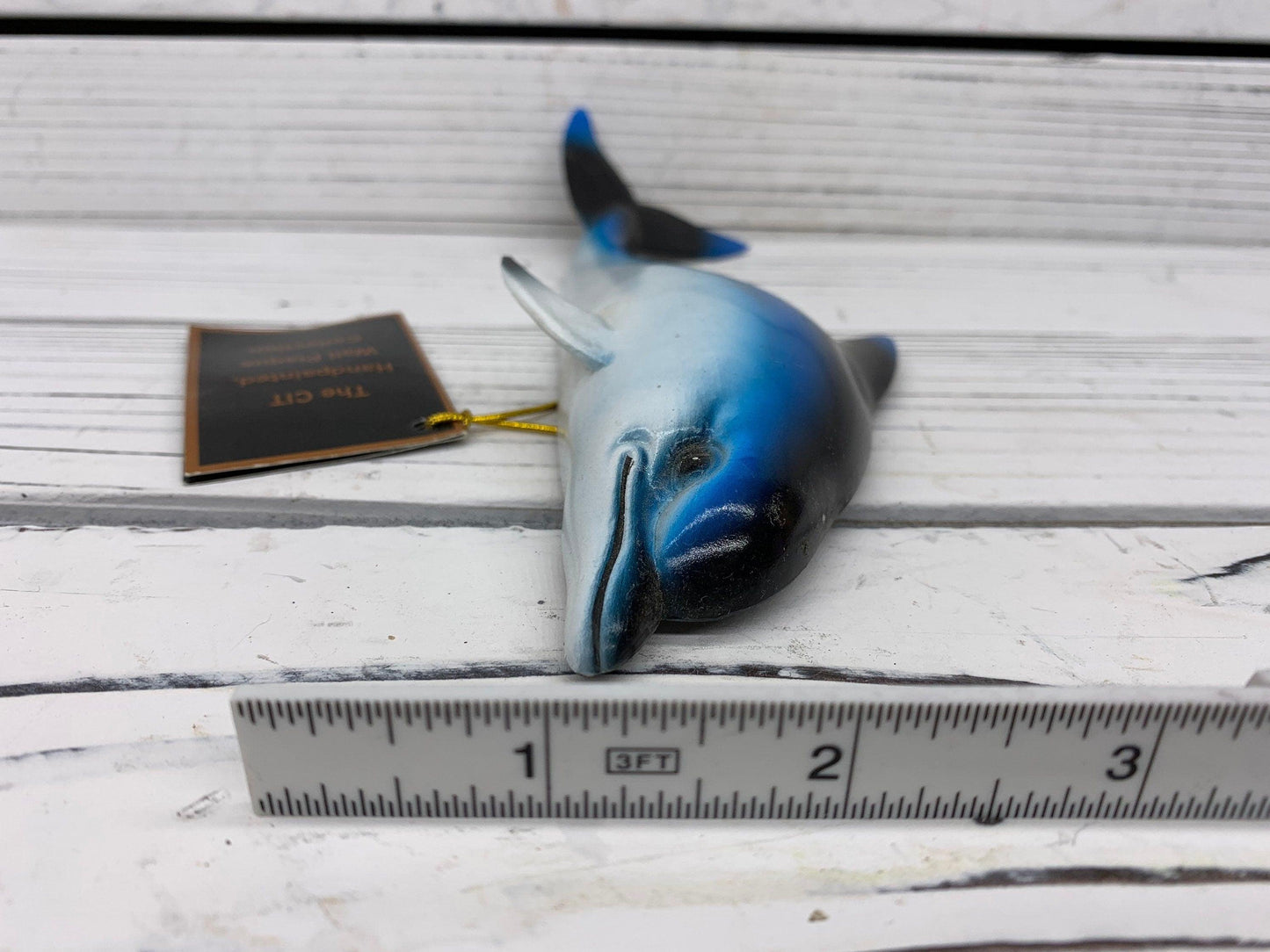 Hand Painted Dolphin, The CIT Wall Plaque Collection, Hanging Nautical Decor -Located at Funkyhouse Vintage Antique Store, Weiser Idaho