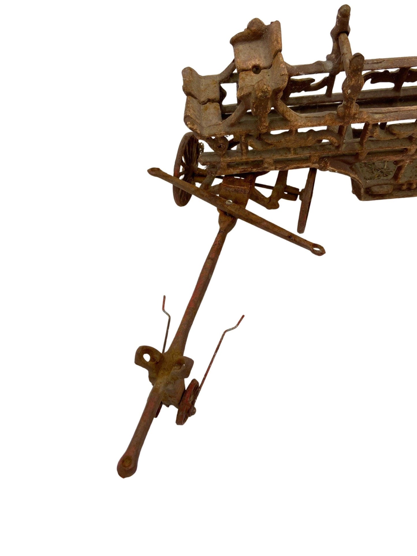 Horse Drawn Fire Wagon, Vintage Cast Iron Toy, Antique Horse And Buggy, Toy Collector Gift, Farm Collectible, Die Cast Metal Toy -Located at Funkyhouse Vintage Antique Store, Weiser Idaho