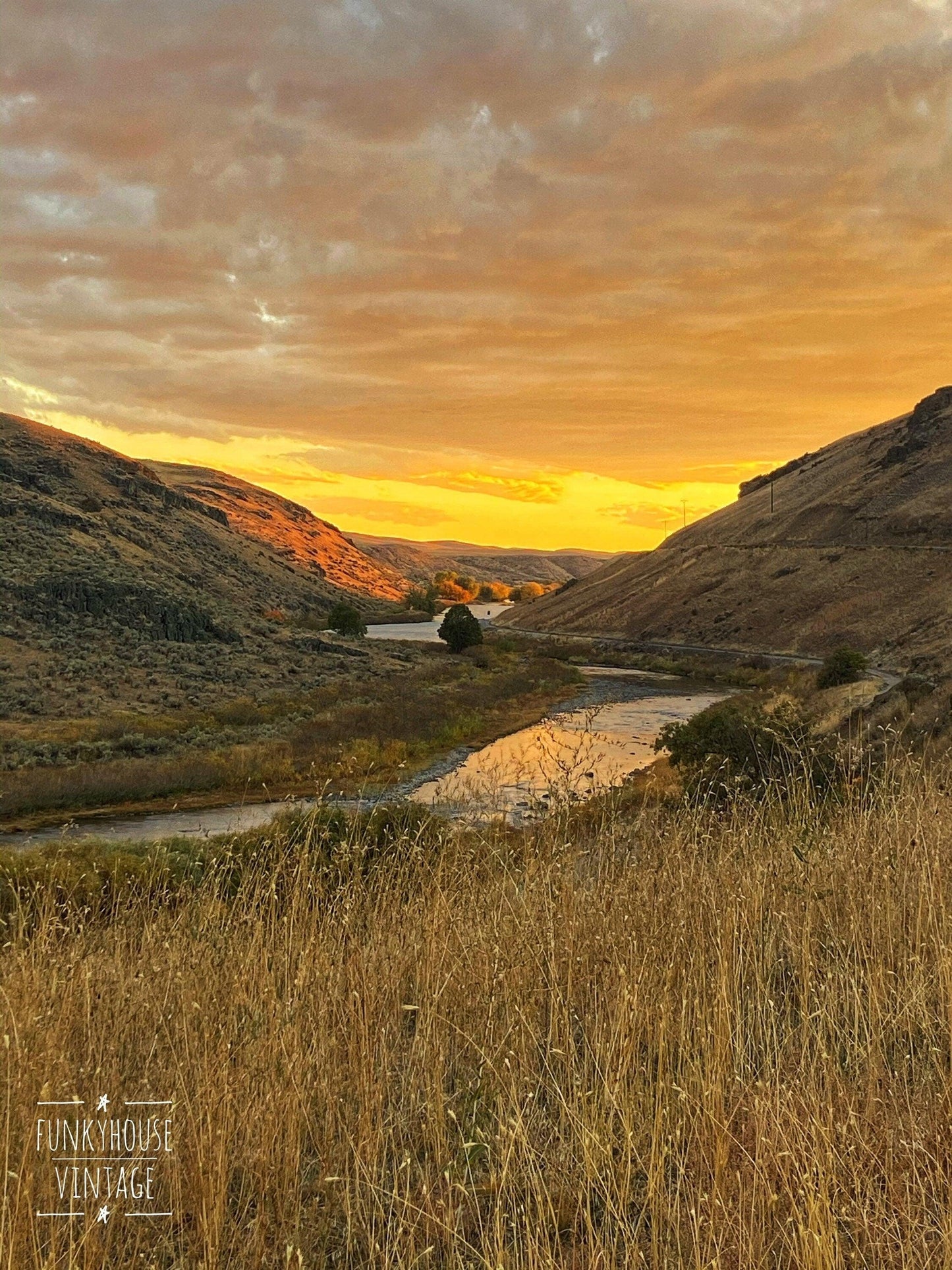 Idaho Landscape Photography, Mountain Wall Art, Weiser Idaho Print, Outdoor Scene Canvas, Boise Photography, River Road Art, Idaho Mountains -Located at Funkyhouse Vintage Antique Store, Weiser Idaho