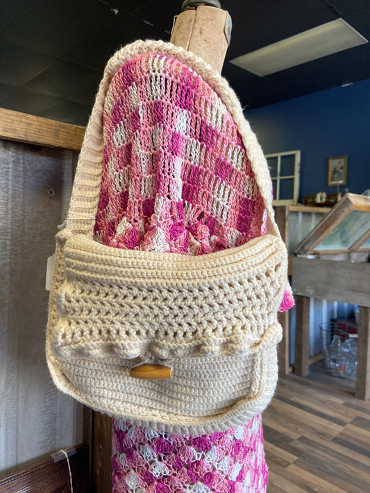 Crochet Purse Cream 1970s