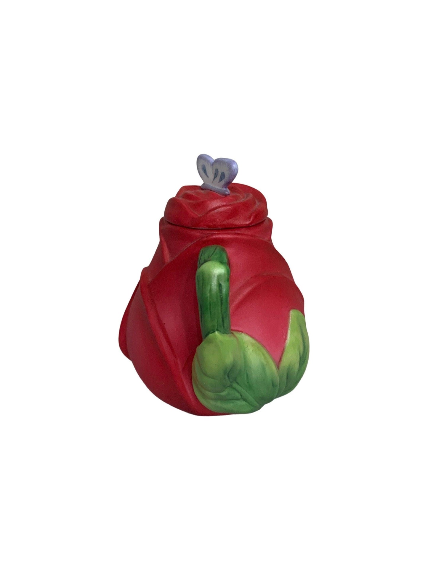 Miniature Teapot By Avon, Red Rose Seasons Harvest, Ceramic Tea Pot Made In 1995 -Located at Funkyhouse Vintage Antique Store, Weiser Idaho