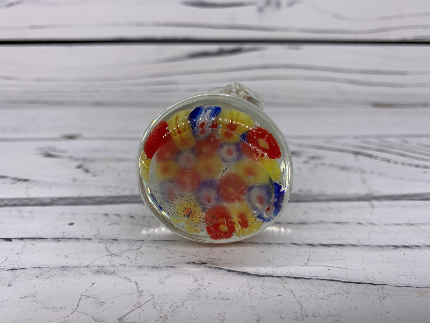 Murano Blown Art Glass Millefiori Elephant Sculpture, Italian Art Paper Weight -Located at Funkyhouse Vintage Antique Store, Weiser Idaho
