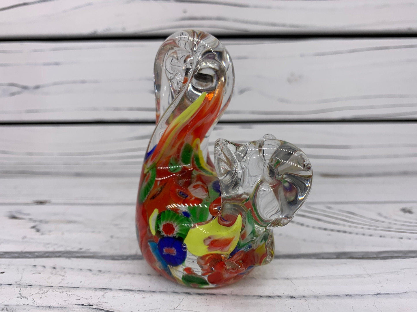 Murano Blown Art Glass Millefiori Squirrel Sculpture, Italian Art Paper Weight -Located at Funkyhouse Vintage Antique Store, Weiser Idaho