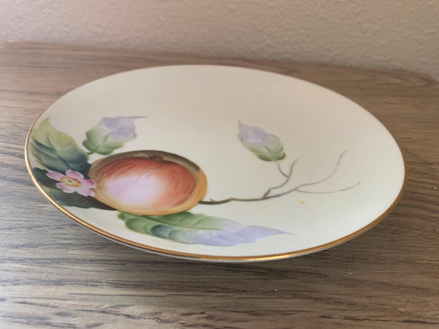 Noritake China Plate, Hand Painted Apple Blossom with Gold Trim, Vintage Porcelain Bread Plate Made in Japan -Located at Funkyhouse Vintage Antique Store, Weiser Idaho
