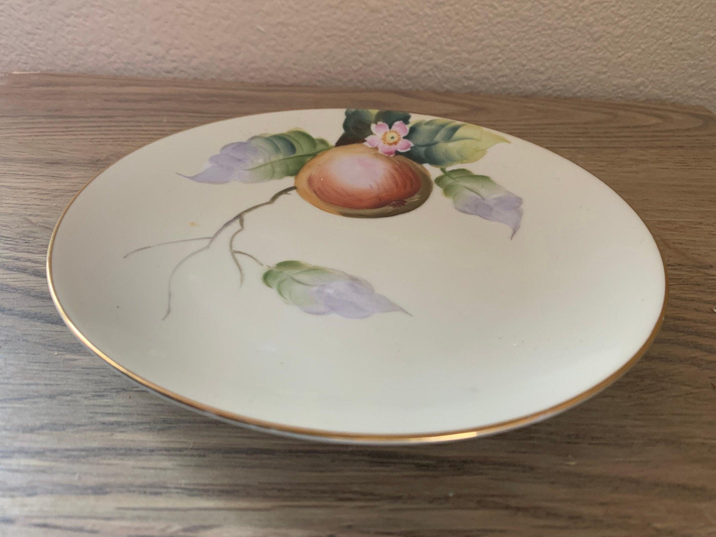 Noritake China Plate, Hand Painted Apple Blossom with Gold Trim, Vintage Porcelain Bread Plate Made in Japan -Located at Funkyhouse Vintage Antique Store, Weiser Idaho
