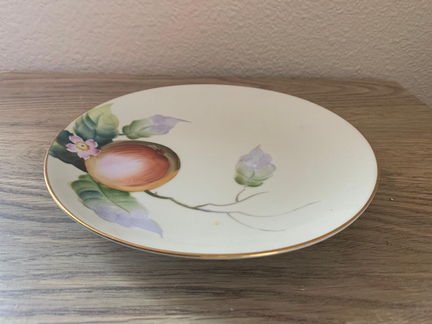 Noritake China Plate, Hand Painted Apple Blossom with Gold Trim, Vintage Porcelain Bread Plate Made in Japan -Located at Funkyhouse Vintage Antique Store, Weiser Idaho
