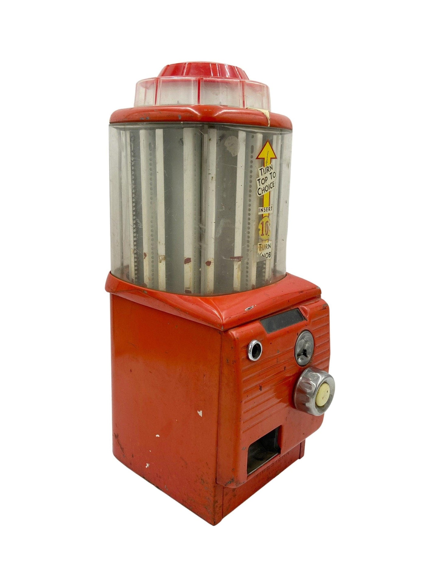 Northwestern Vintage Candy Gum Machine, Multiple Slots, 10 Cent Candy Machine, Red Steel And Plastic Collectible, Circa 1940s -Located at Funkyhouse Vintage Antique Store, Weiser Idaho
