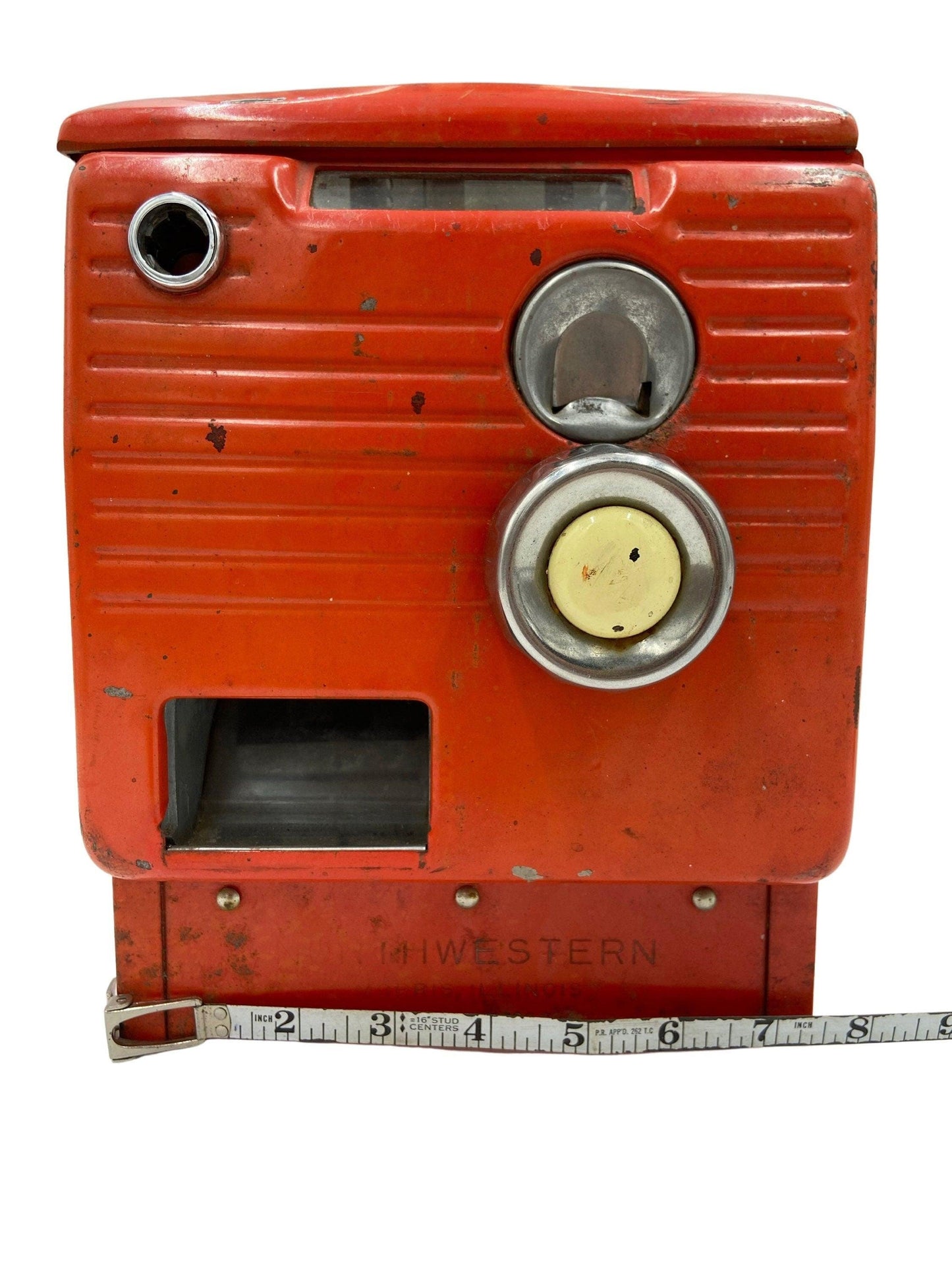Northwestern Vintage Candy Gum Machine, Multiple Slots, 10 Cent Candy Machine, Red Steel And Plastic Collectible, Circa 1940s -Located at Funkyhouse Vintage Antique Store, Weiser Idaho