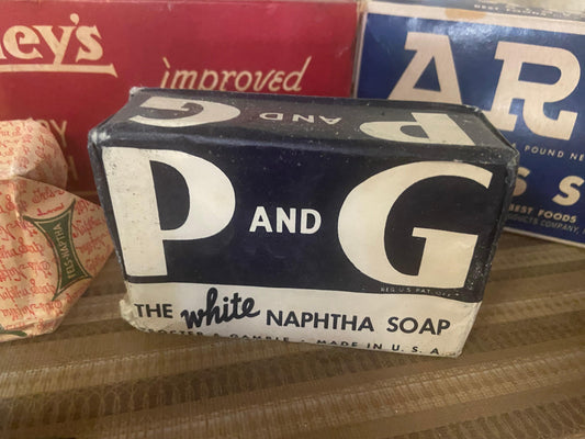 P and G Soap, Vintage Naptha Soap, Paper Wax Wrapping -Located at Funkyhouse Vintage Antique Store, Weiser Idaho