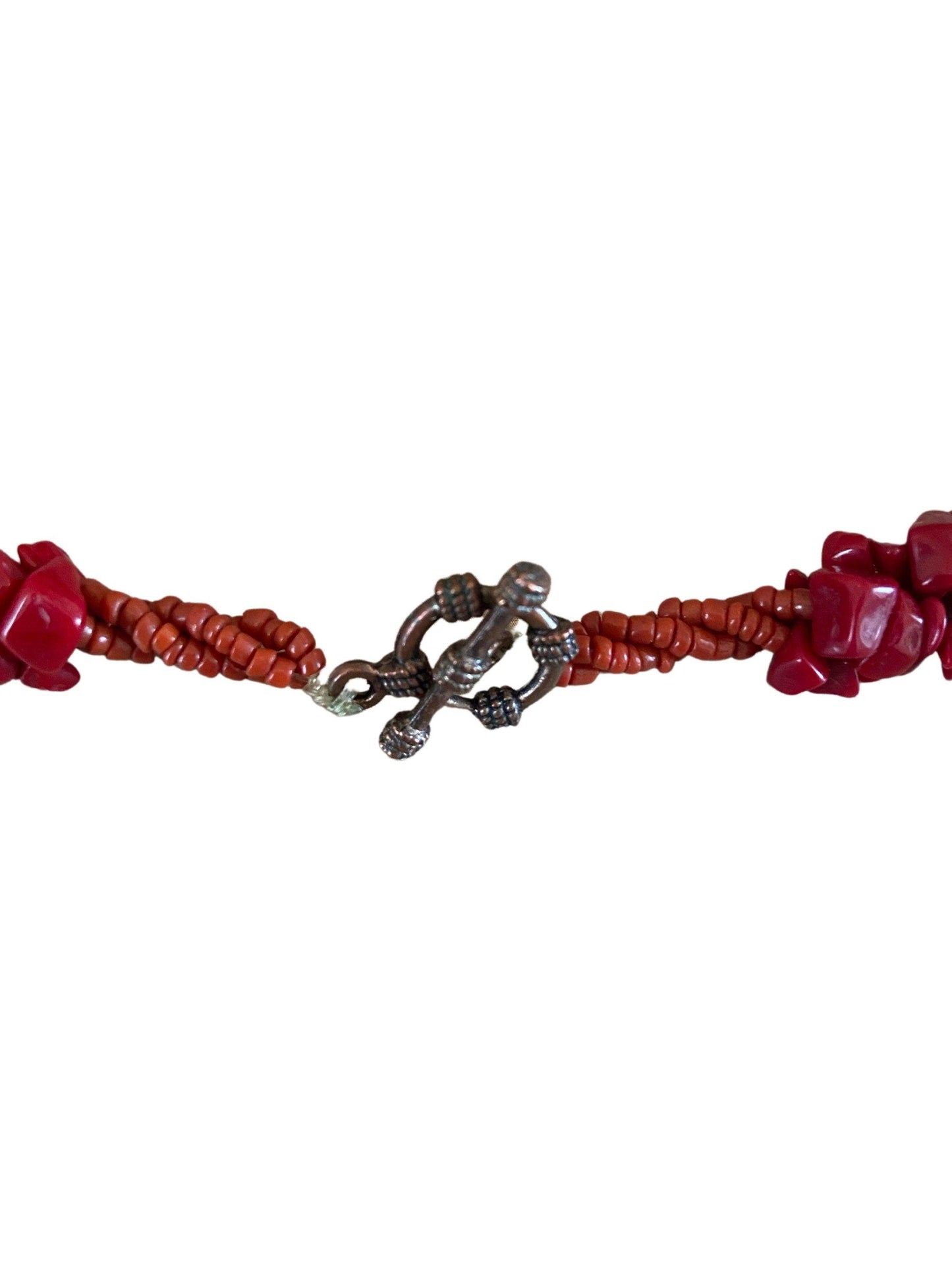 Red Puka Shell Necklace Vintage, Large Thick Necklace With Clasp, Beaded Jewelry Gift For Her -Located at Funkyhouse Vintage Antique Store, Weiser Idaho