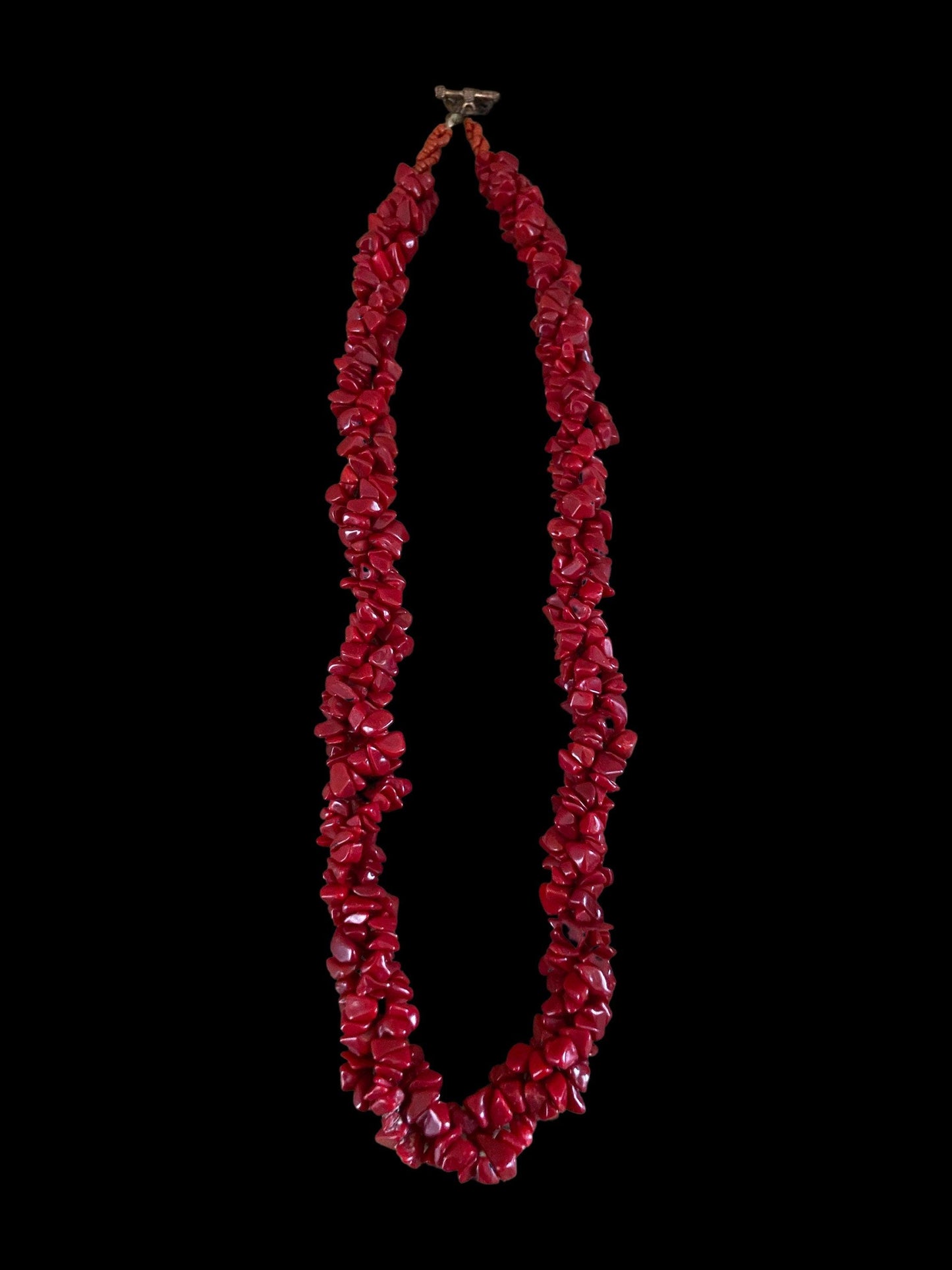 Red Puka Shell Necklace Vintage, Large Thick Necklace With Clasp, Beaded Jewelry Gift For Her -Located at Funkyhouse Vintage Antique Store, Weiser Idaho