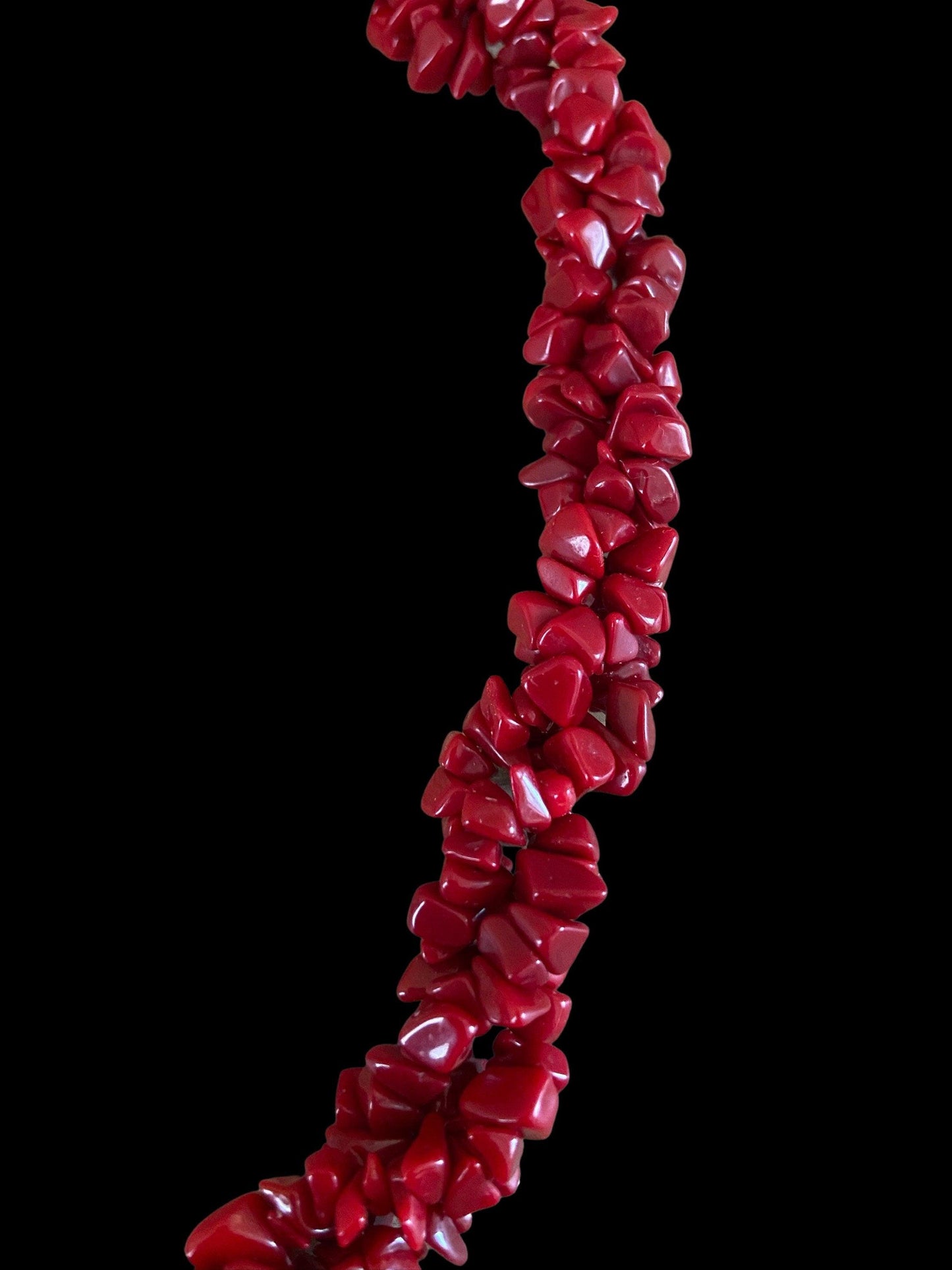 Red Puka Shell Necklace Vintage, Large Thick Necklace With Clasp, Beaded Jewelry Gift For Her -Located at Funkyhouse Vintage Antique Store, Weiser Idaho