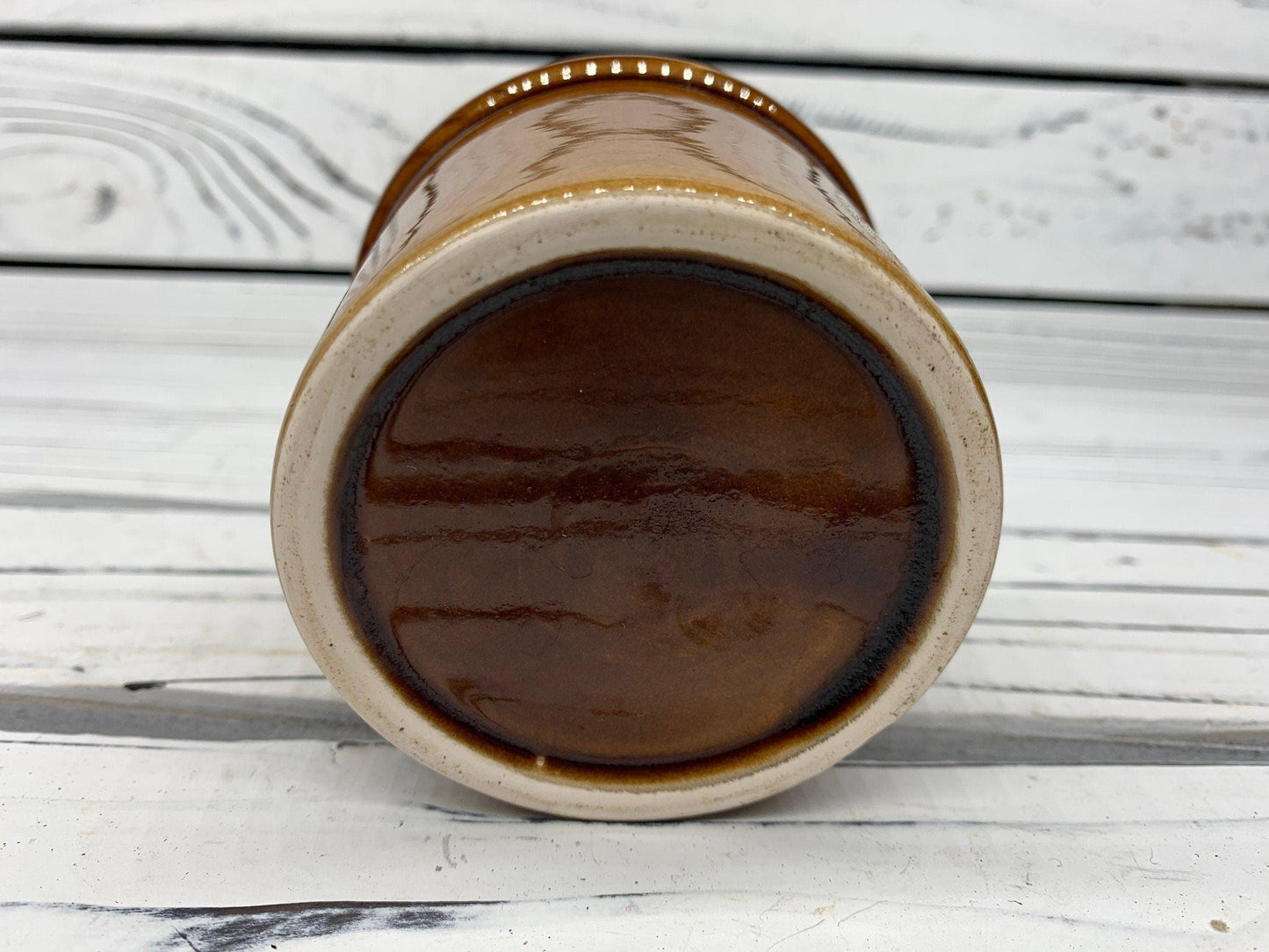 Set Of 3 Vintage Small Ceramic Brown Crock Bowls, Set of Sugar Bowls, Trinket Dishes -Located at Funkyhouse Vintage Antique Store, Weiser Idaho