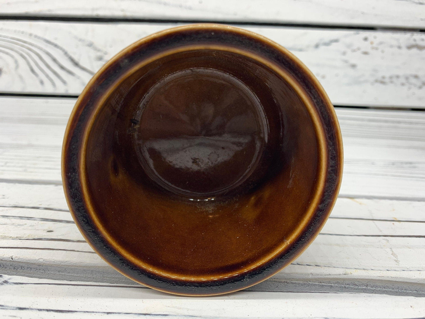 Set Of 3 Vintage Small Ceramic Brown Crock Bowls, Set of Sugar Bowls, Trinket Dishes -Located at Funkyhouse Vintage Antique Store, Weiser Idaho