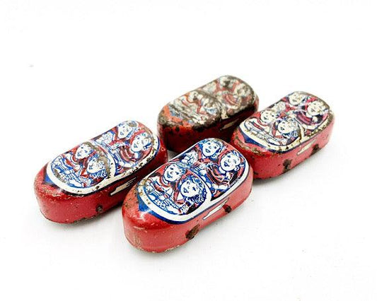 Set Of Four Vintage J Chein Tin Litho Roller Coaster Toy Cars, Antique Roller Coaster Toy Roller Coaster Set -Located at Funkyhouse Vintage Antique Store, Weiser Idaho