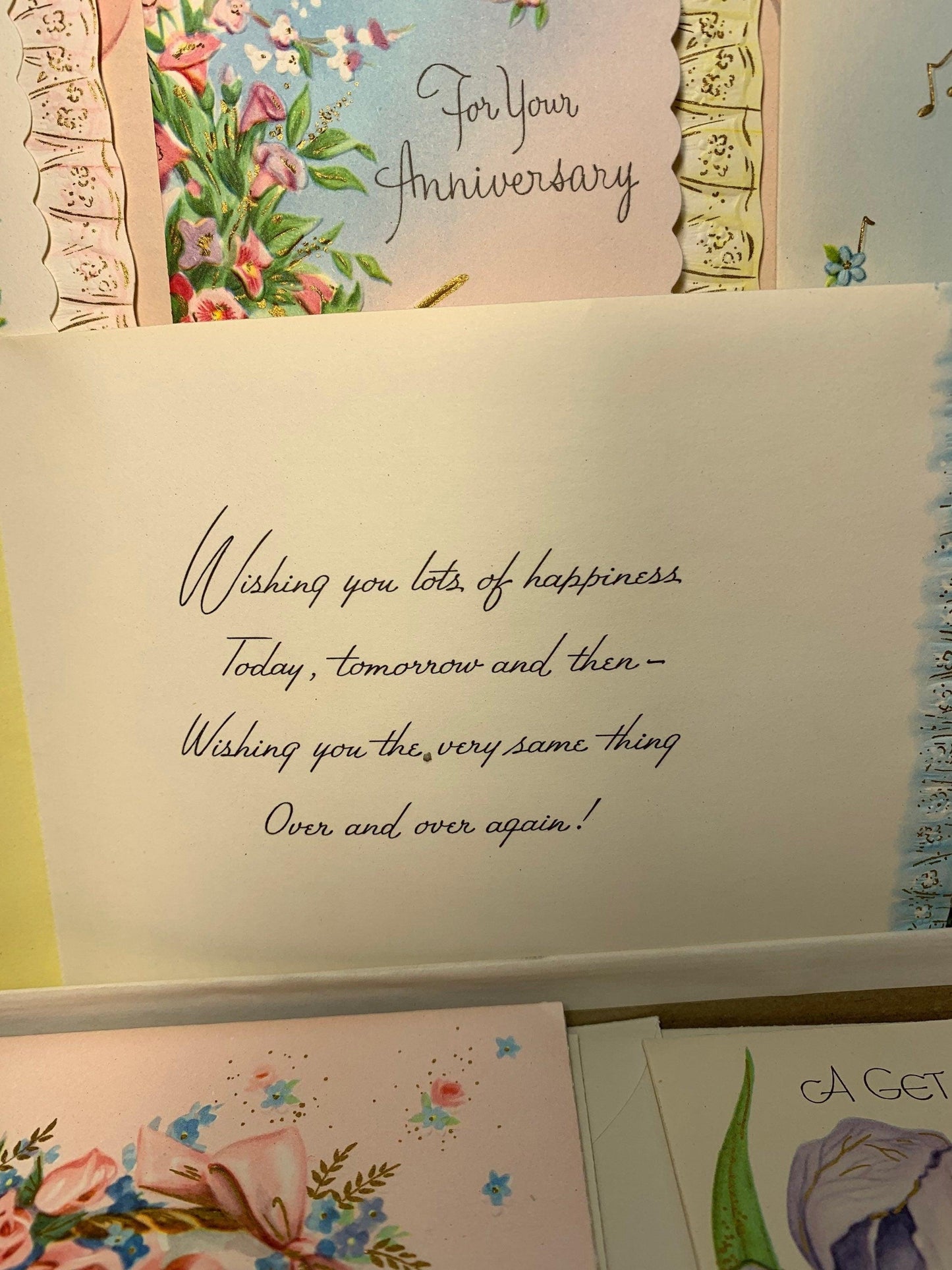 Set of Vintage Greeting Cards, Favorite Trio Variety of Greeting Cards, Birthday, Well Wishes, Thinking of You -Located at Funkyhouse Vintage Antique Store, Weiser Idaho