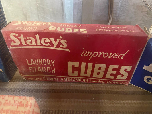 Staley’s Starch Cubes, Vintage Laundry Sarch, Open Box, Partial Contents -Located at Funkyhouse Vintage Antique Store, Weiser Idaho