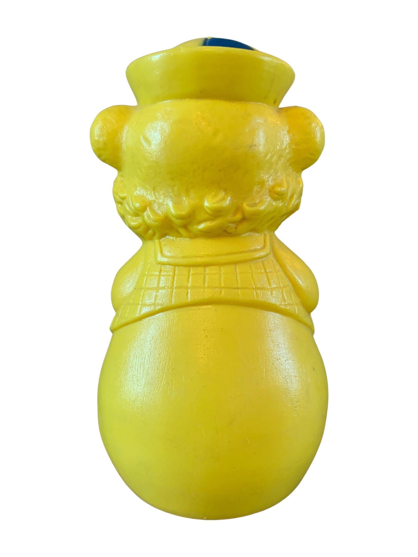 Toy Bear By Eldon, Vintage Rolly Polly Hard Yellow Plastic Bear -Located at Funkyhouse Vintage Antique Store, Weiser Idaho