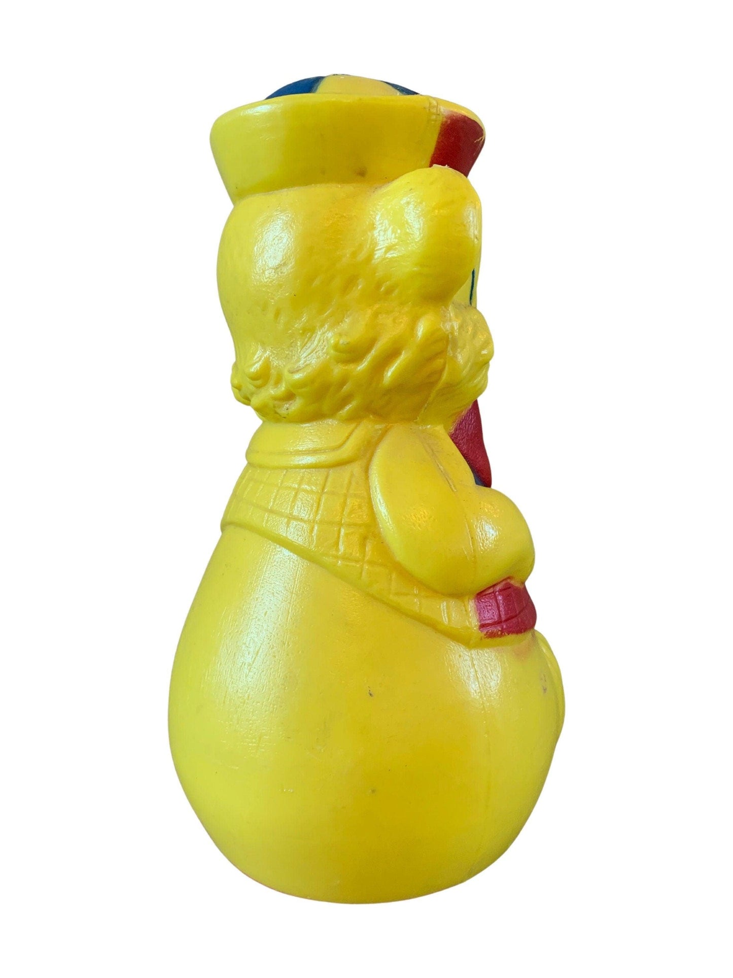 Toy Bear By Eldon, Vintage Rolly Polly Hard Yellow Plastic Bear -Located at Funkyhouse Vintage Antique Store, Weiser Idaho
