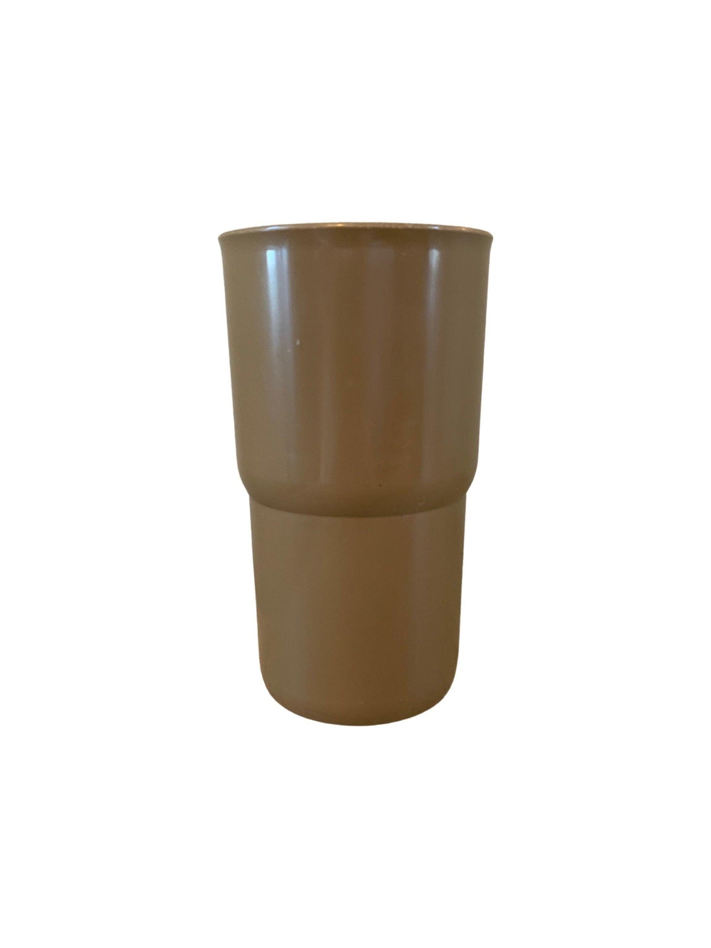 Tupperware Cups, Set of 4 Vintage Impressions Brown Tumblers, 12 Oz -Located at Funkyhouse Vintage Antique Store, Weiser Idaho