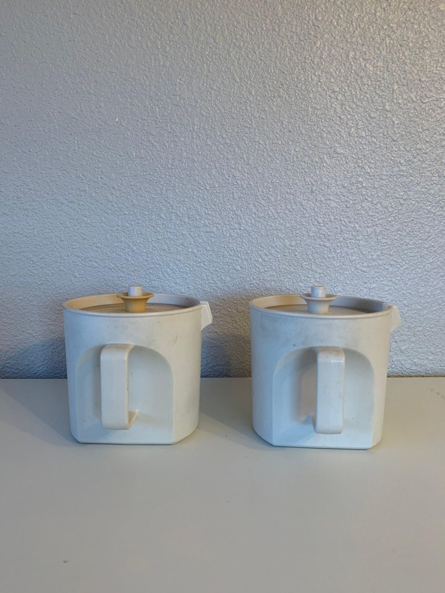 Tupperware Sugar and Creamer Set, Vintage Tupperware, Almond in Color -Located at Funkyhouse Vintage Antique Store, Weiser Idaho