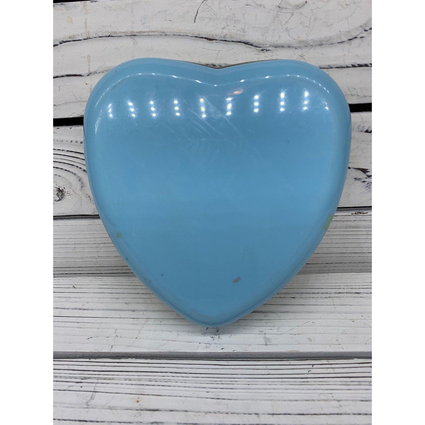 Vintage Baby Brush And Comb Set, Blue Heart Shaped Deluxe Grooming Kit For Infants, 1950s Babies -Located at Funkyhouse Vintage Antique Store, Weiser Idaho
