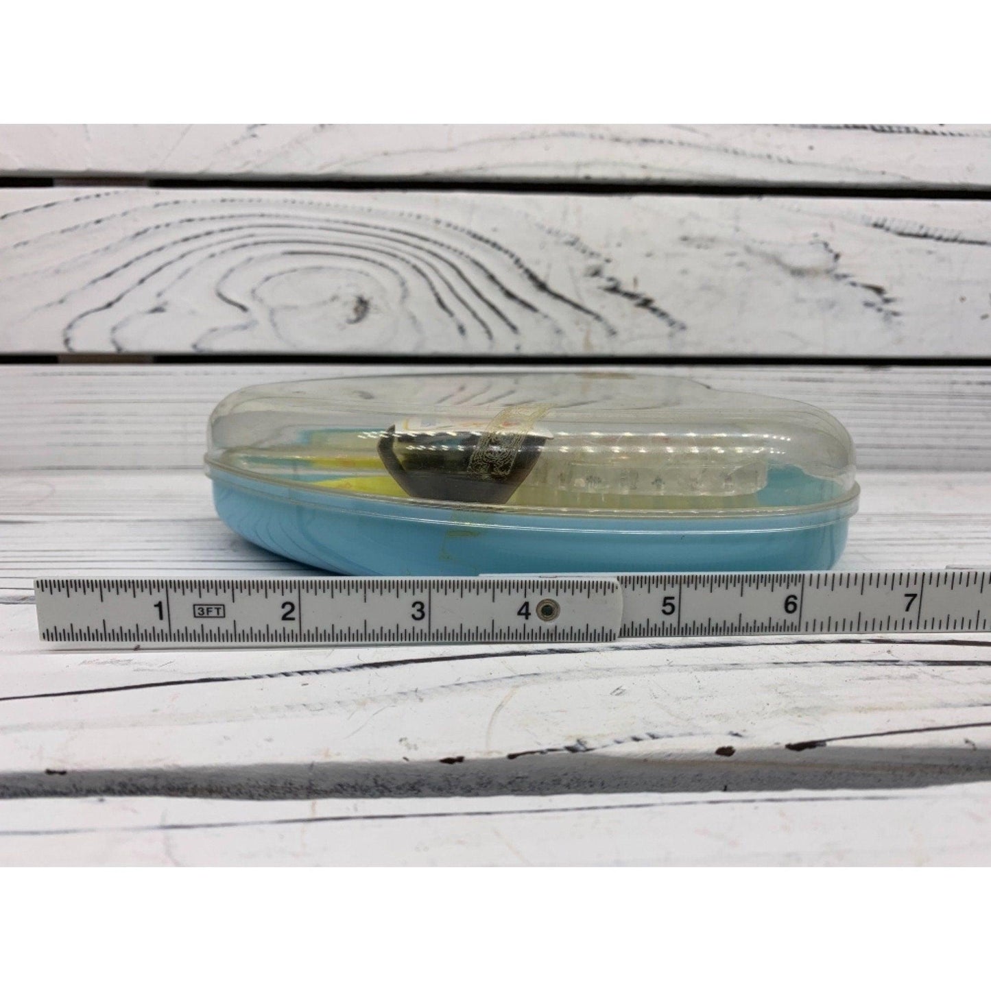 Vintage Baby Brush And Comb Set, Blue Heart Shaped Deluxe Grooming Kit For Infants, 1950s Babies -Located at Funkyhouse Vintage Antique Store, Weiser Idaho