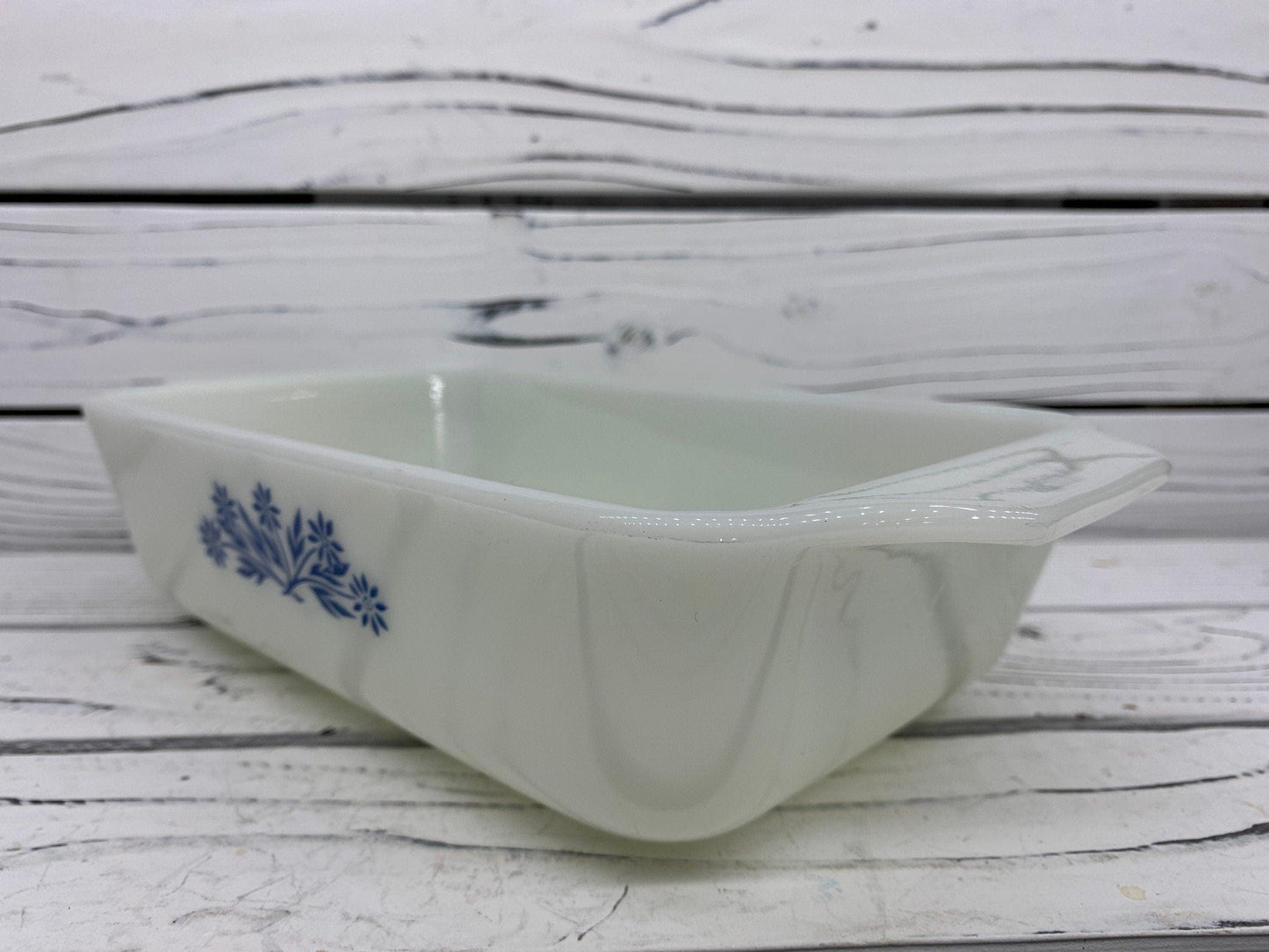 Vintage Baking Dish, Fire King Style Number 441, Blue Cornflower Pattern -Located at Funkyhouse Vintage Antique Store, Weiser Idaho